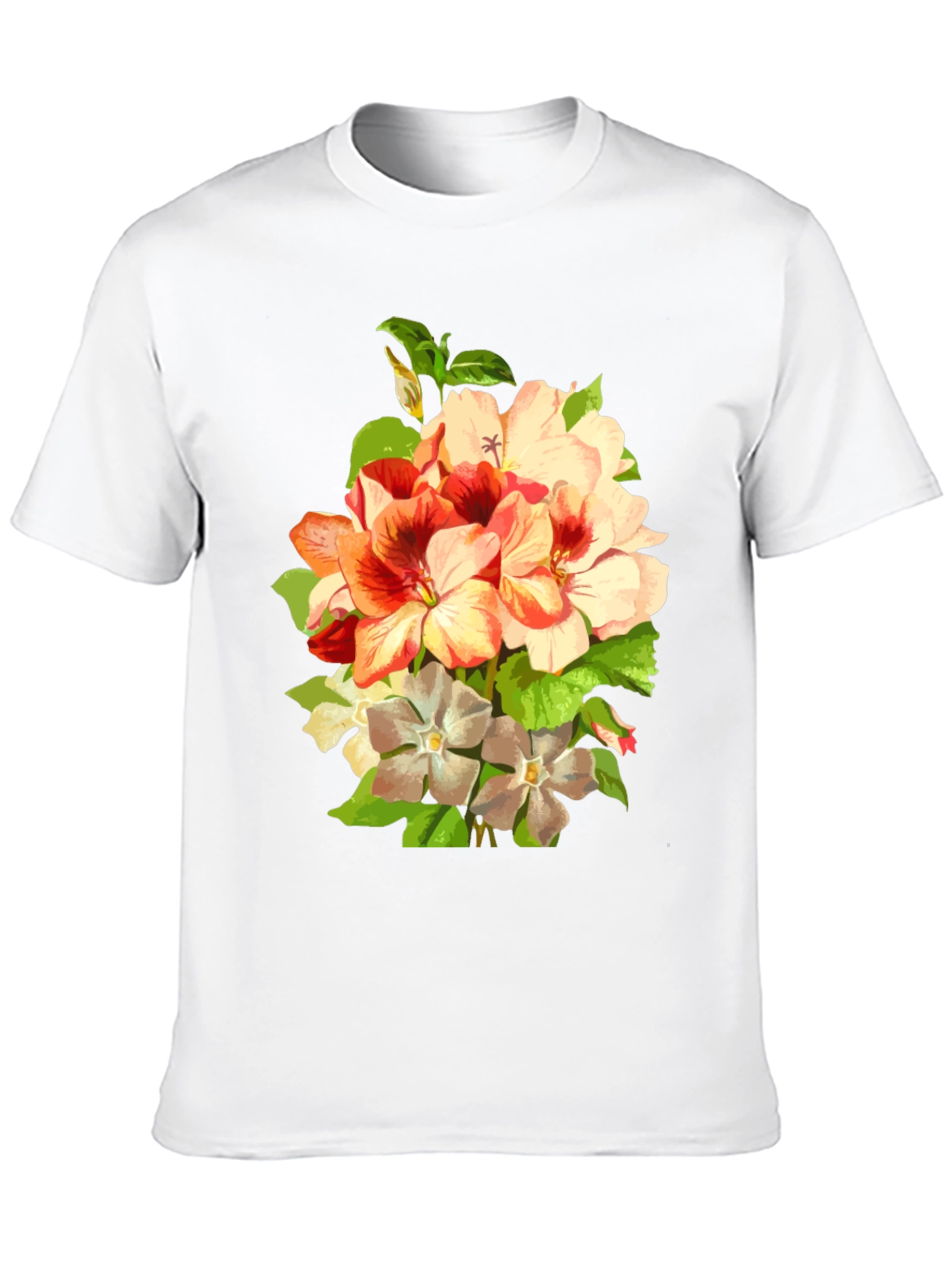 Black Floral Bouquet Graphic Tee - Black Cotton T-Shirt view 10