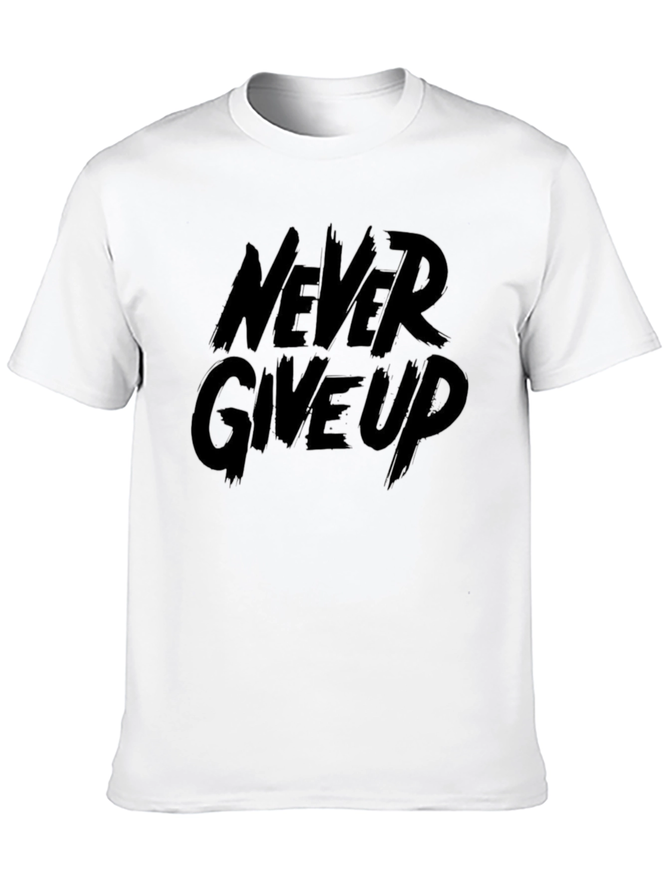 Black Never Give Up Black Graphic Tee view 10