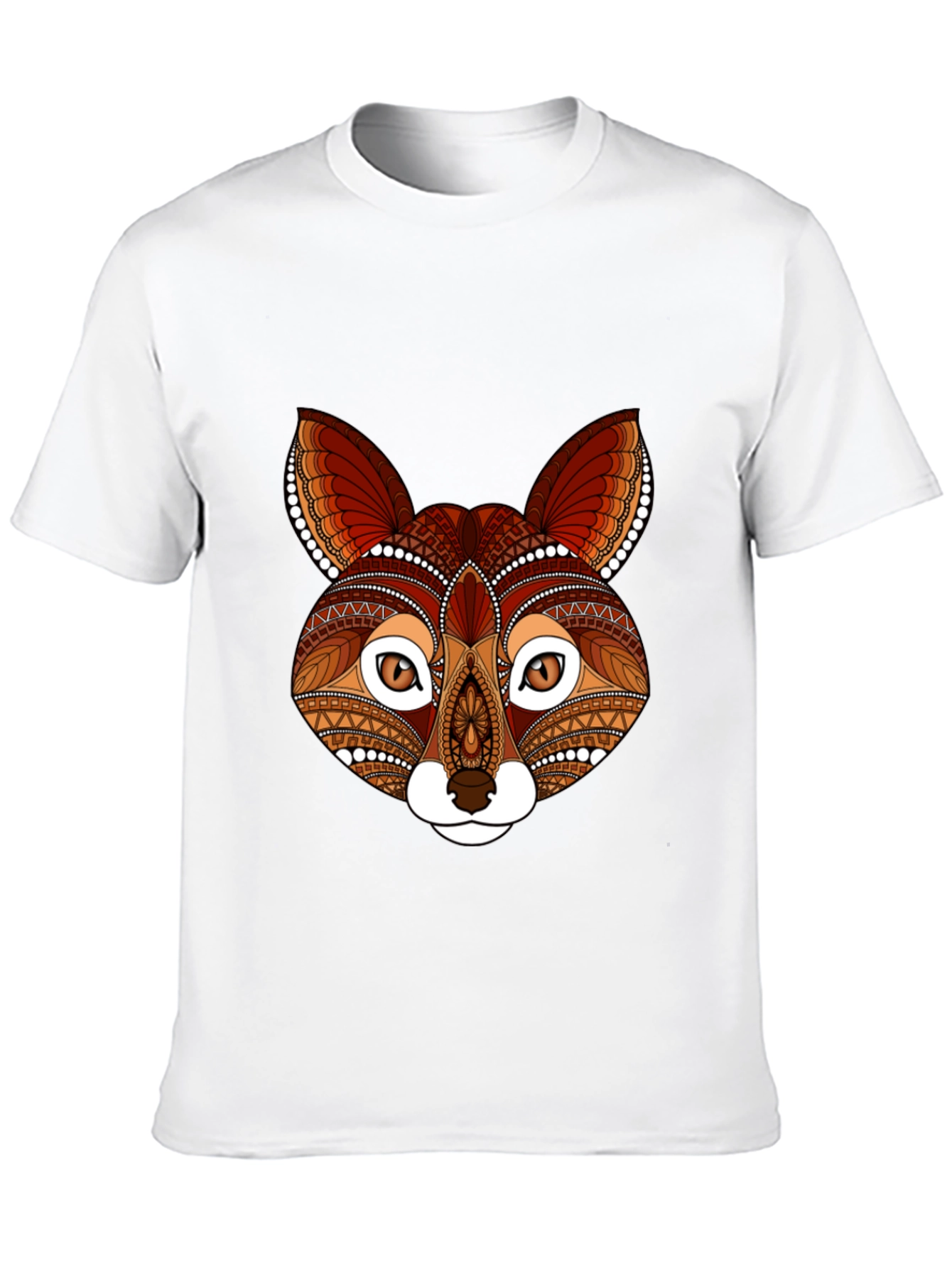Black Fox Head Graphic Print T-Shirt view 10