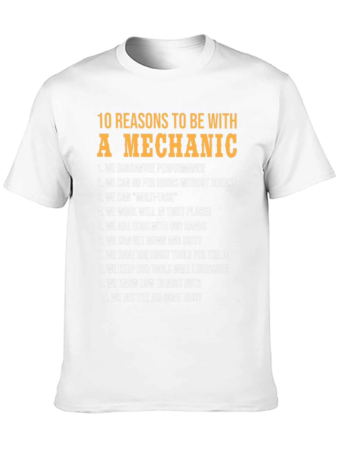 Black 10 Reasons To Be With A Mechanic T-Shirt view 10