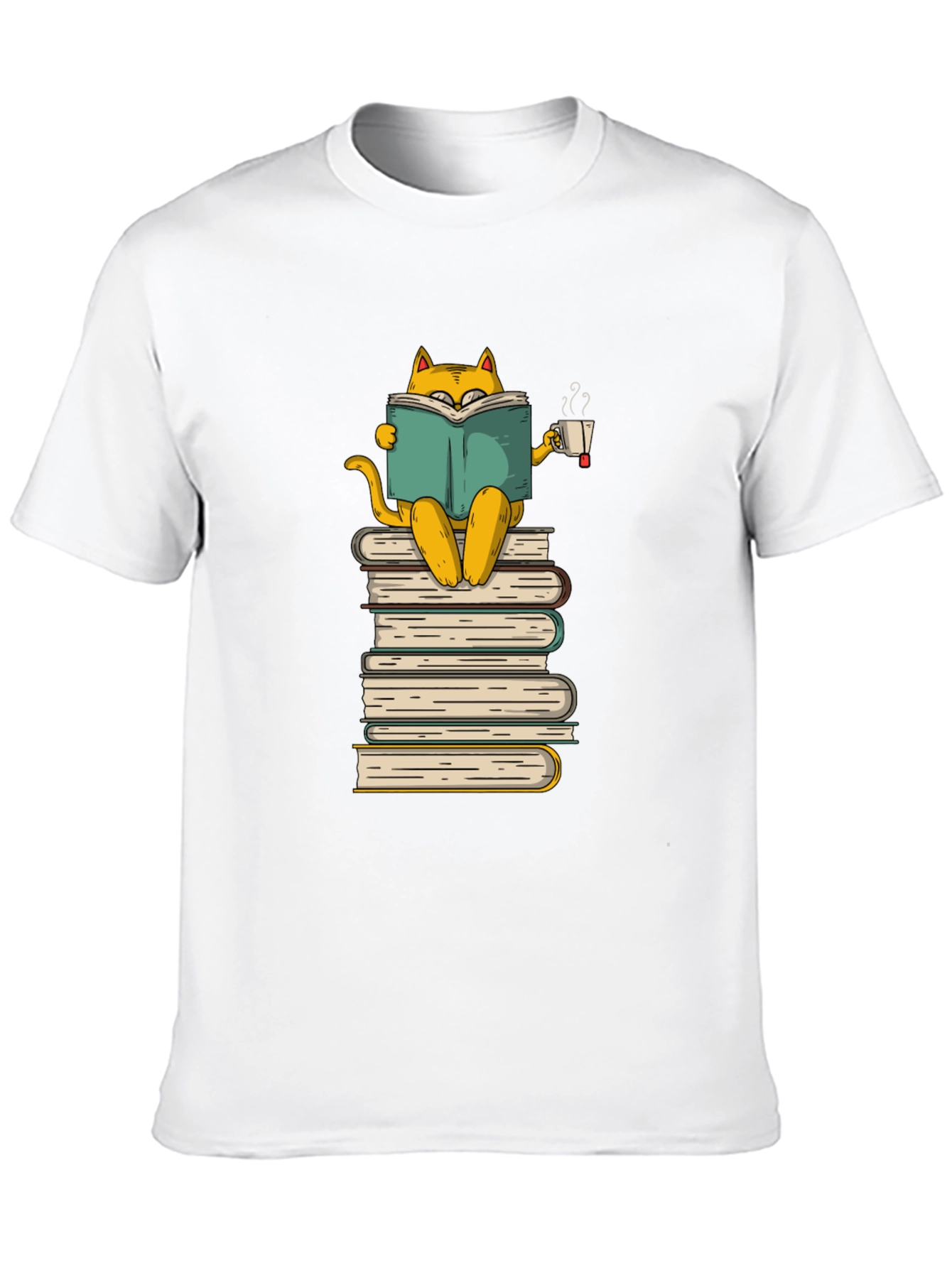 Black Bookish Cat T-Shirt: Cozy Reader view 10