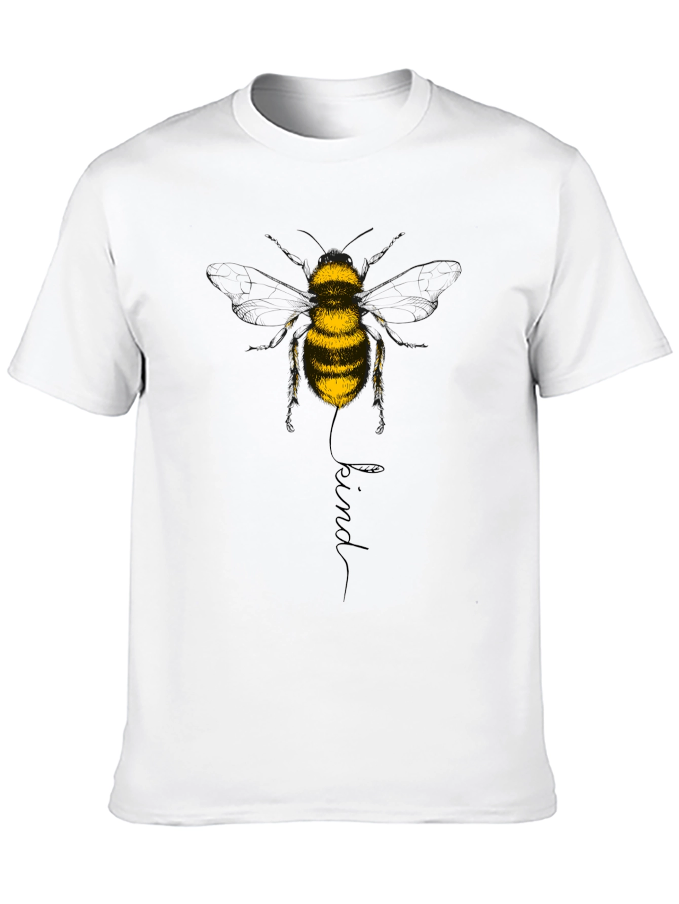 Black Kind Bee Graphic Tee - Stylish Black T-Shirt view 10