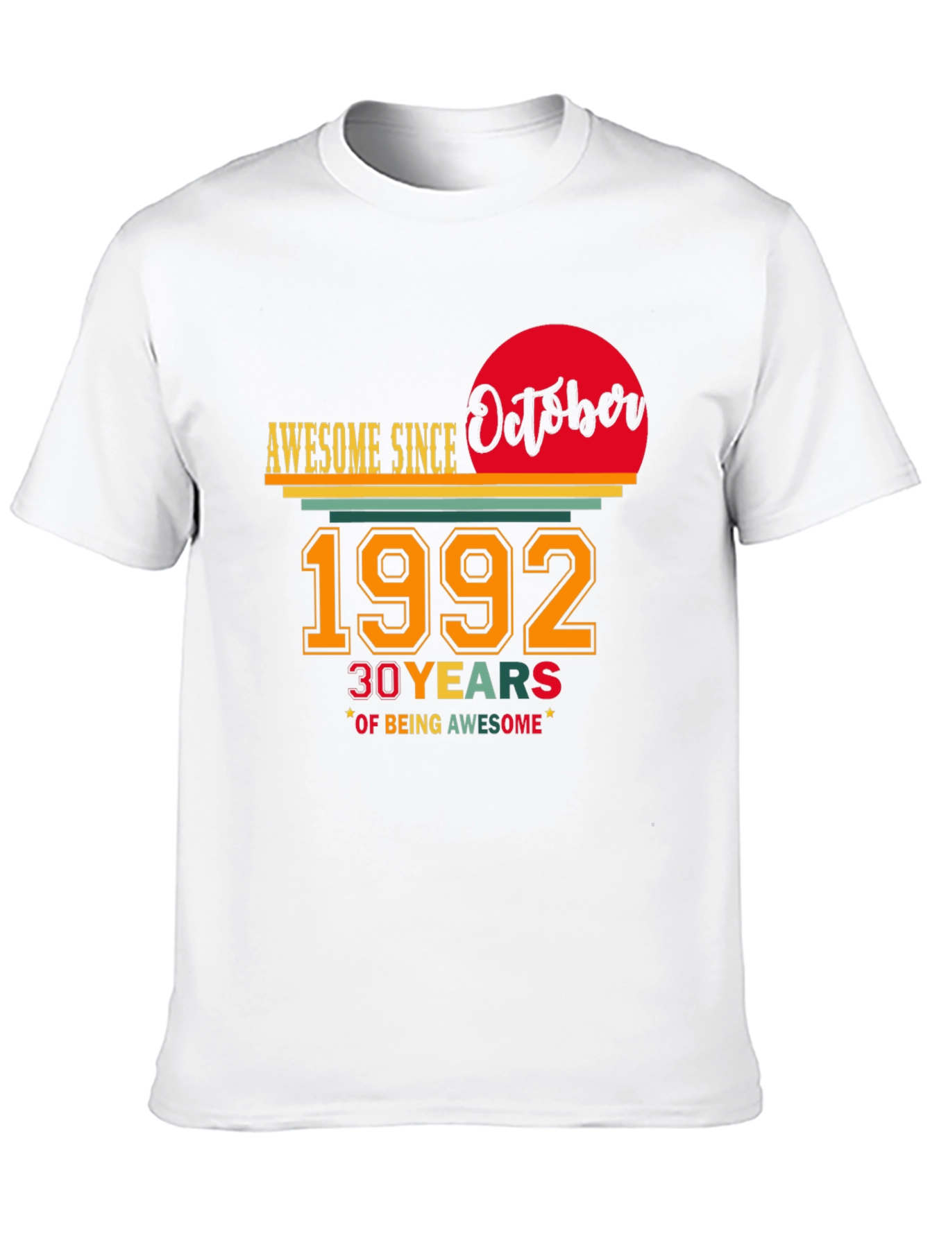 Black Awesome Since October 1992 - 30th Birthday T-Shirt view 10