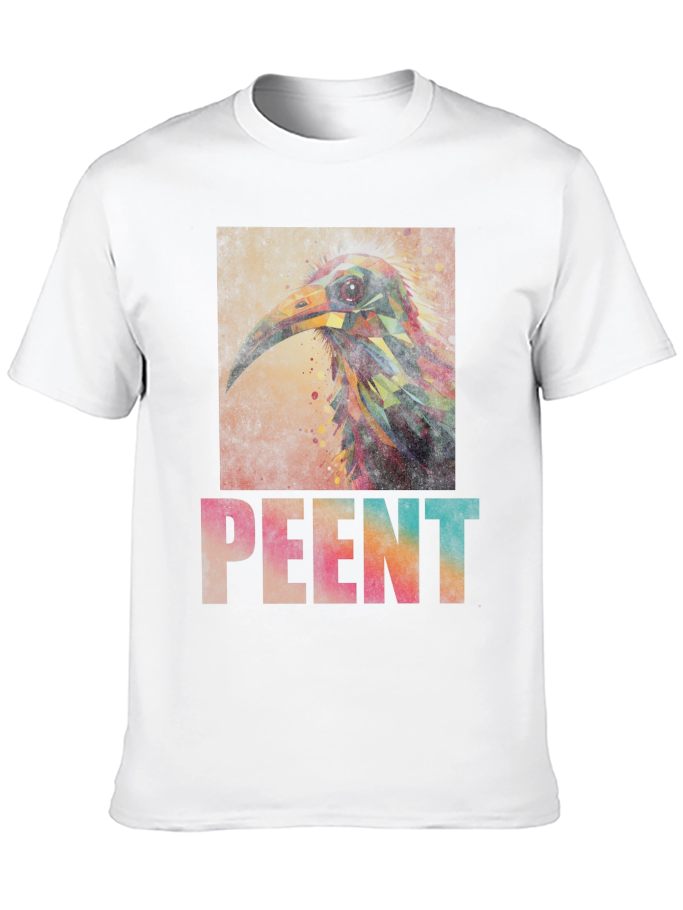 Black Abstract Bird Art Tee - Unique Graphic T-Shirt view 10