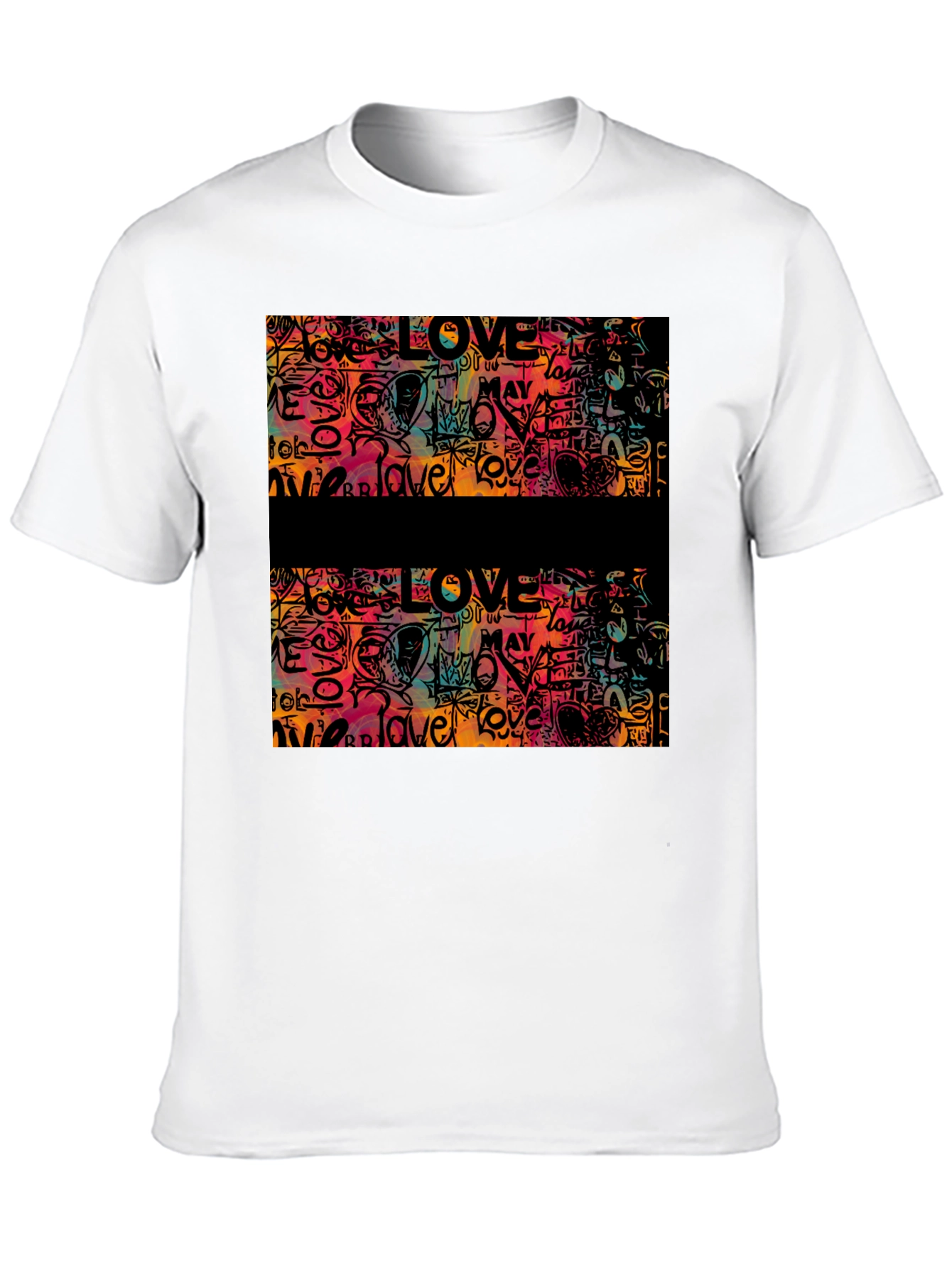 Black Love Graffiti Graphic Tee - Men's Black T-Shirt view 10