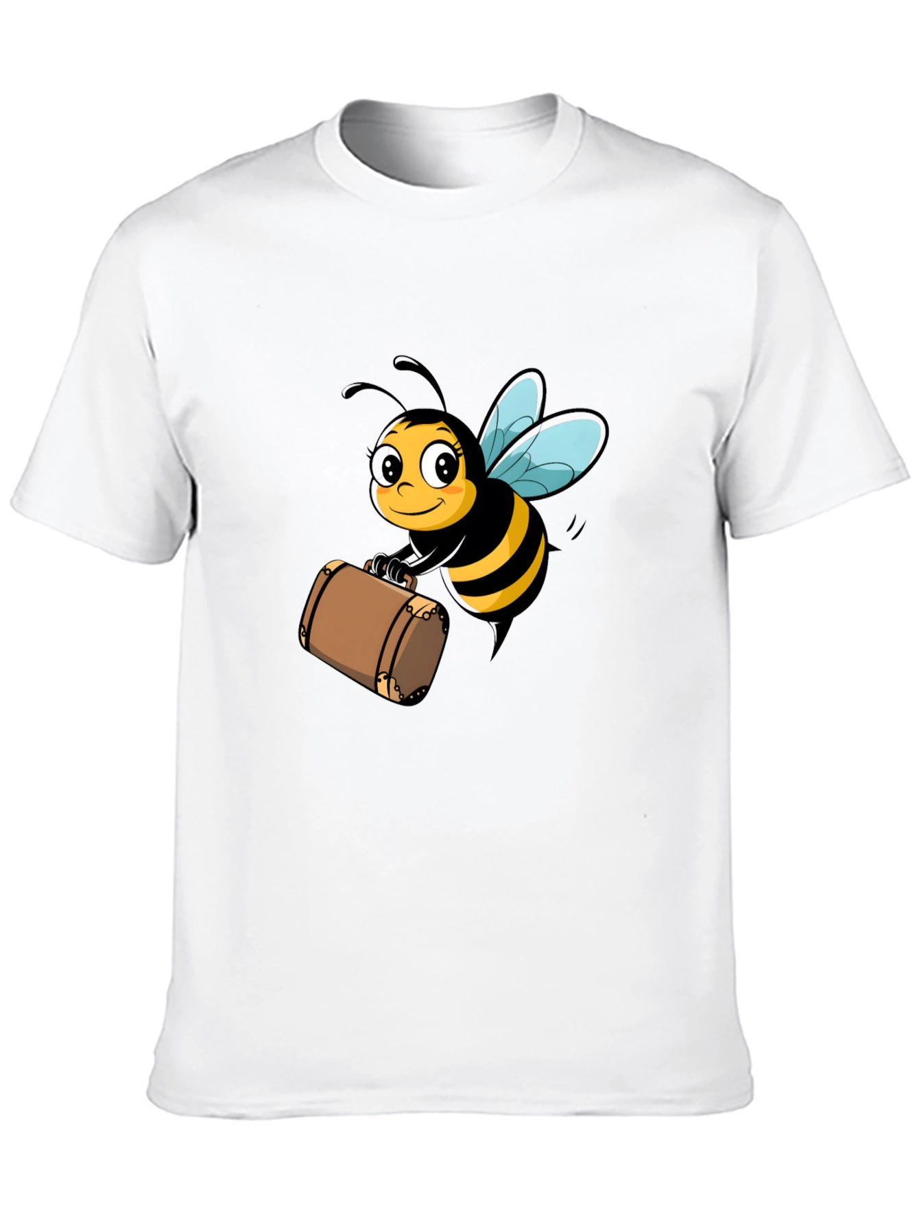 Black Bee Travel T-Shirt - Black Cotton Tee view 10