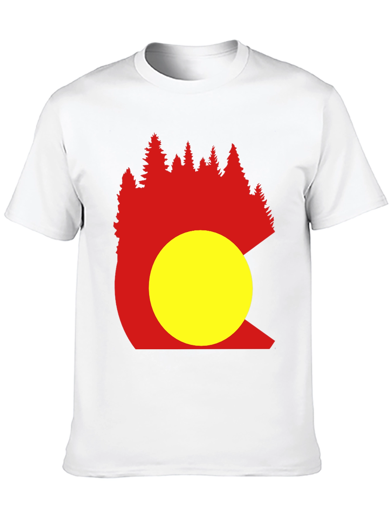 Black Colorado Trees Men's Black Graphic T-Shirt view 10