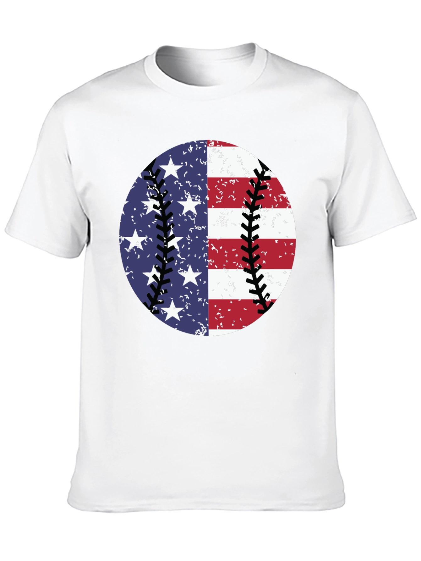 Black Patriotic Baseball T-Shirt: Stars & Stripes Tee view 10