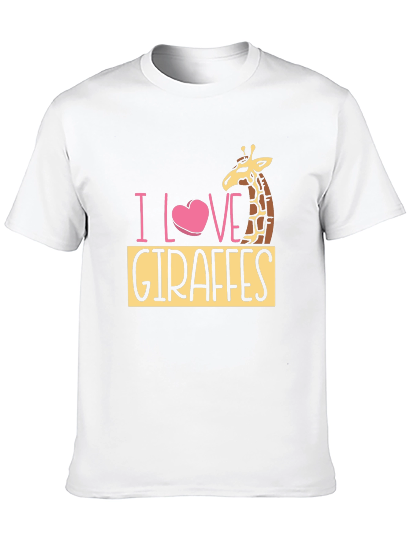 Black I Love Giraffes Black T-Shirt - Animal Lover Tee view 10