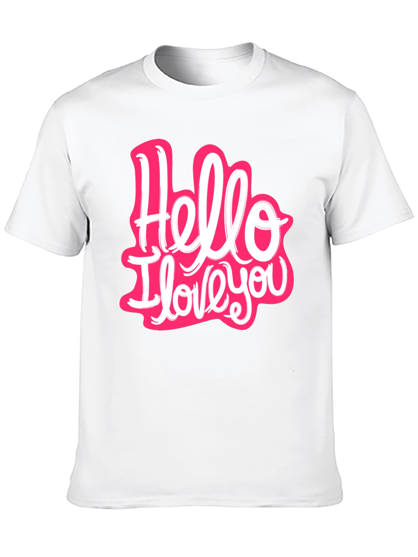 Black Hello I Love You Graphic T-Shirt - Trendy Casual Wear view 10