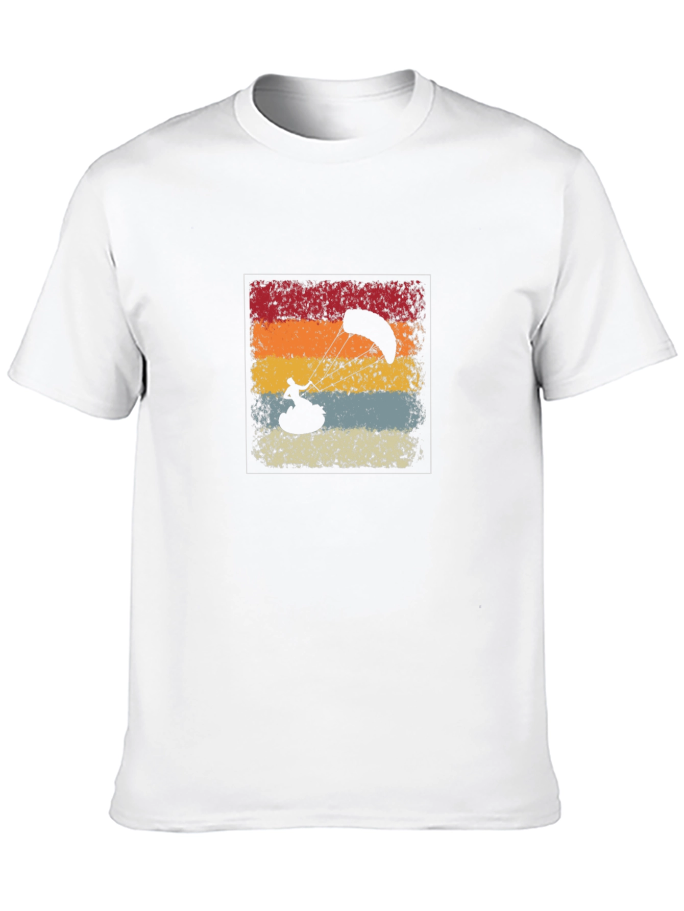 Black Retro Kite Surfing T-Shirt: Vintage Style Tee view 10