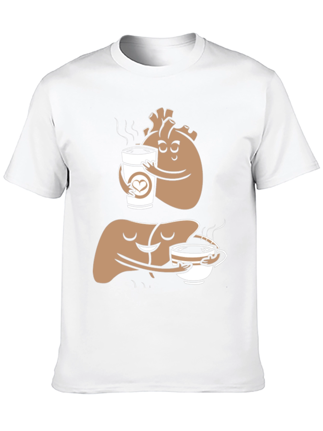 Black Anatomical Heart & Liver Coffee T-Shirt view 10