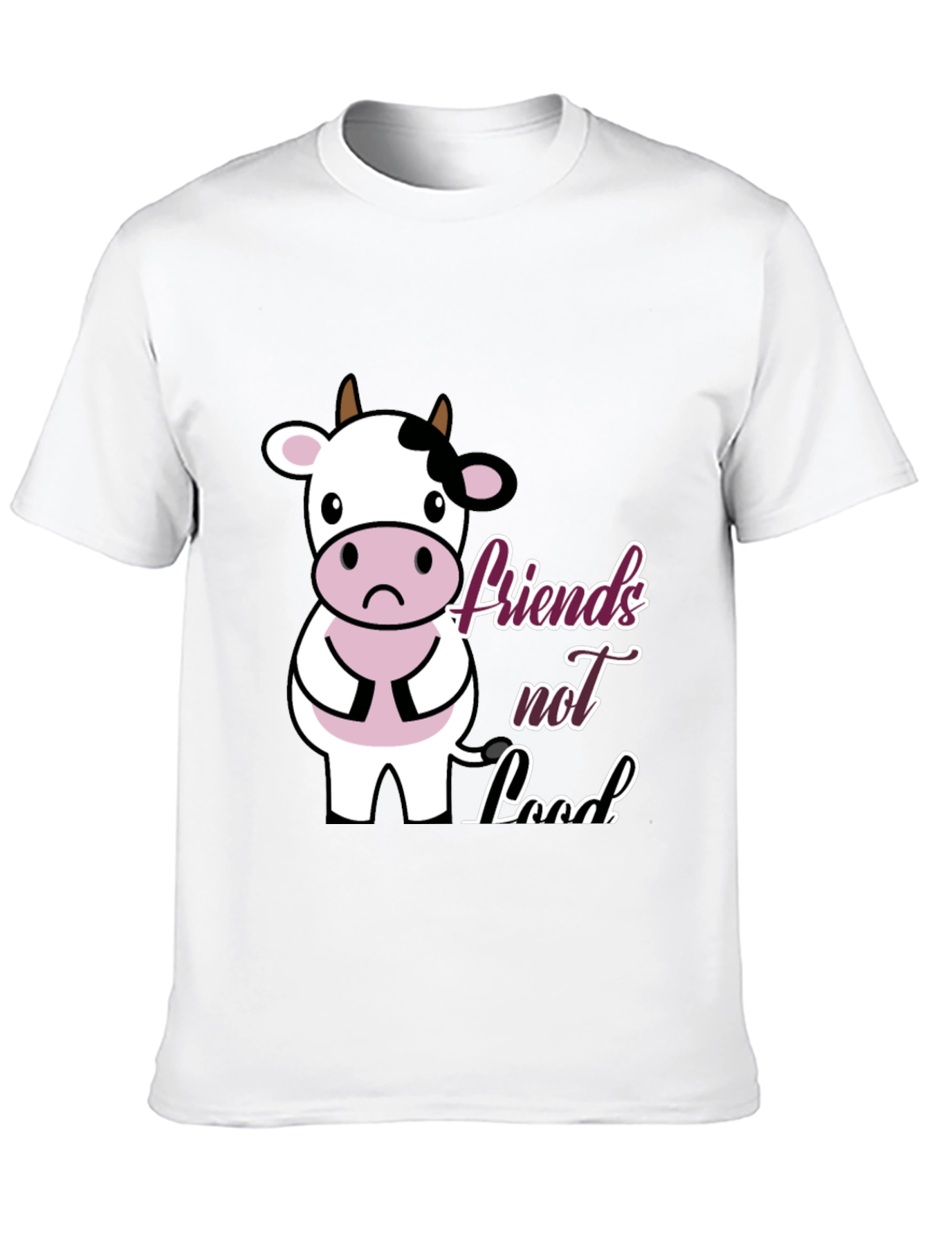 Black Vegan Cow T-Shirt - Friends Not Food view 10