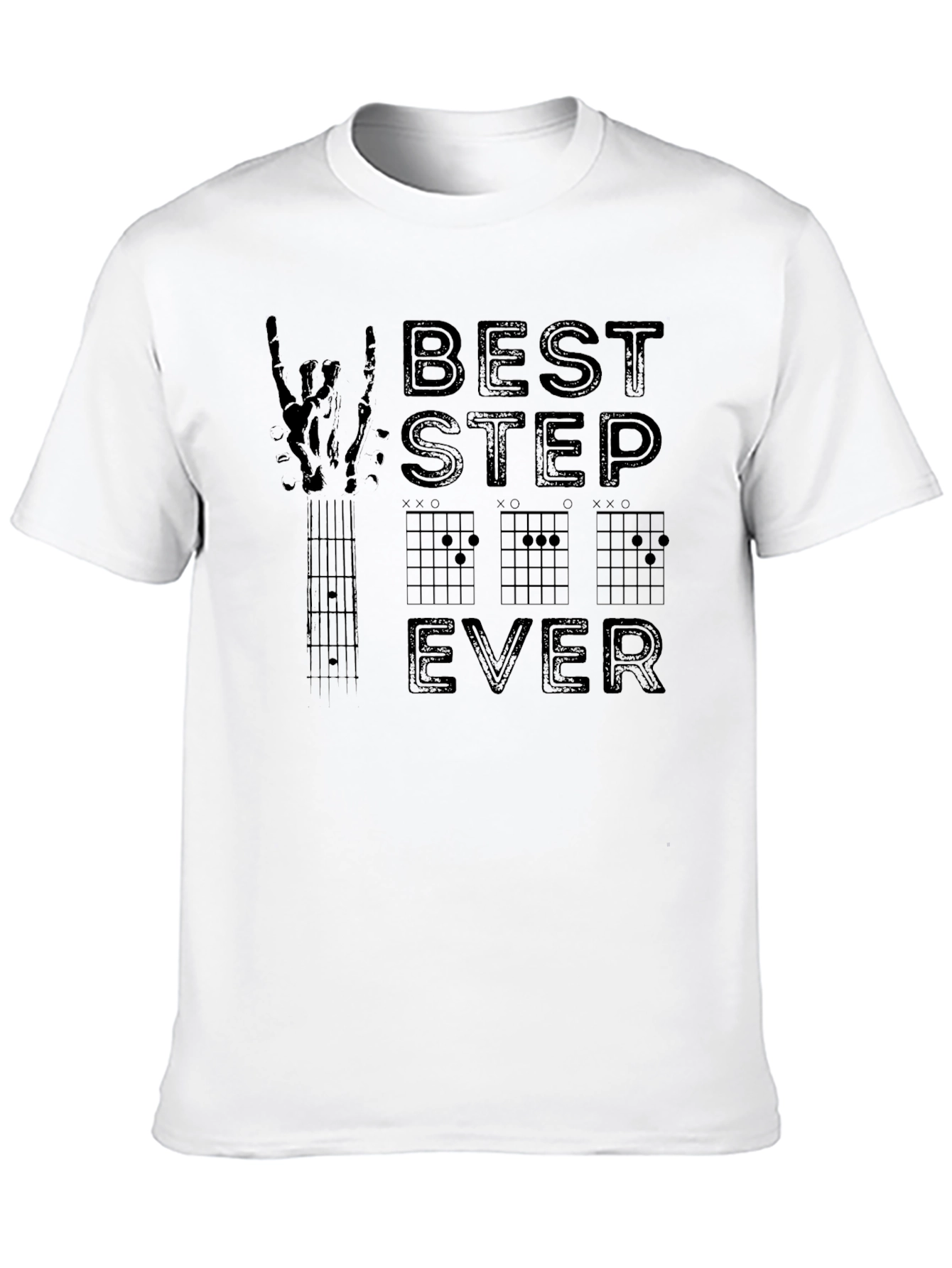 Black Best Stepdad Ever Guitar Chord T-Shirt view 10