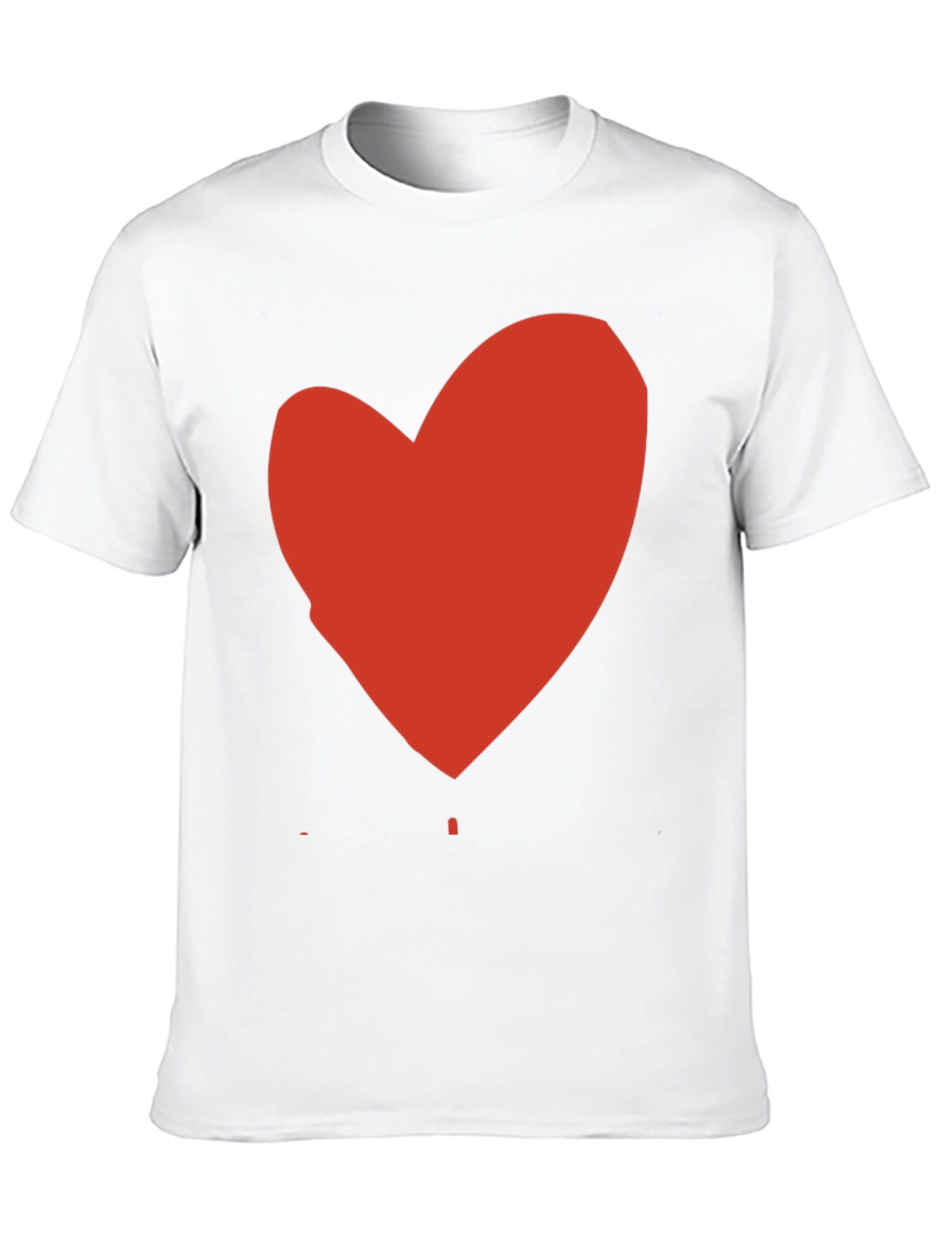 Black Black T-Shirt with Red Heart Graphic Print view 10