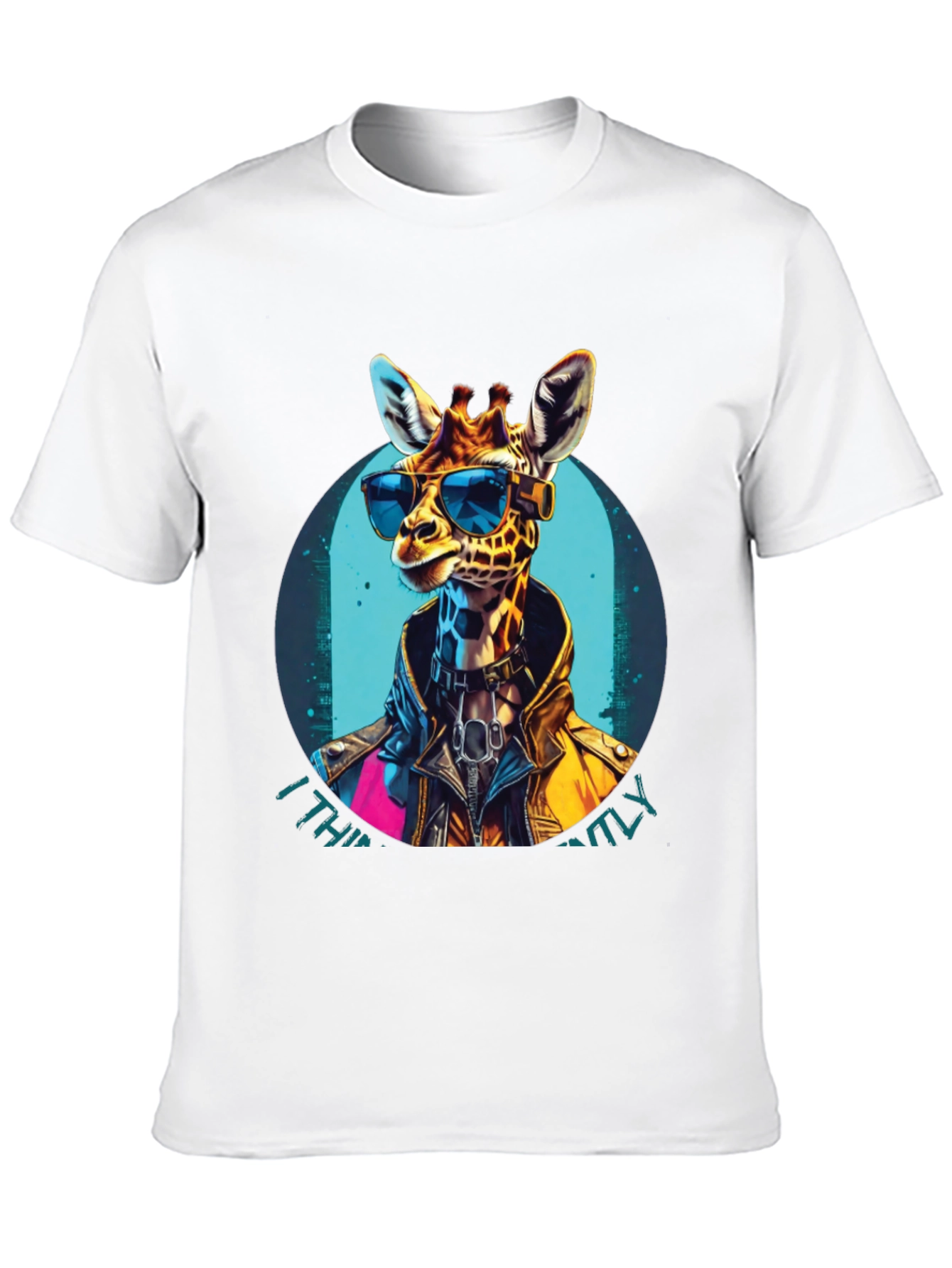 Black Cool Giraffe Graphic Tee - Unisex Black T-Shirt view 10