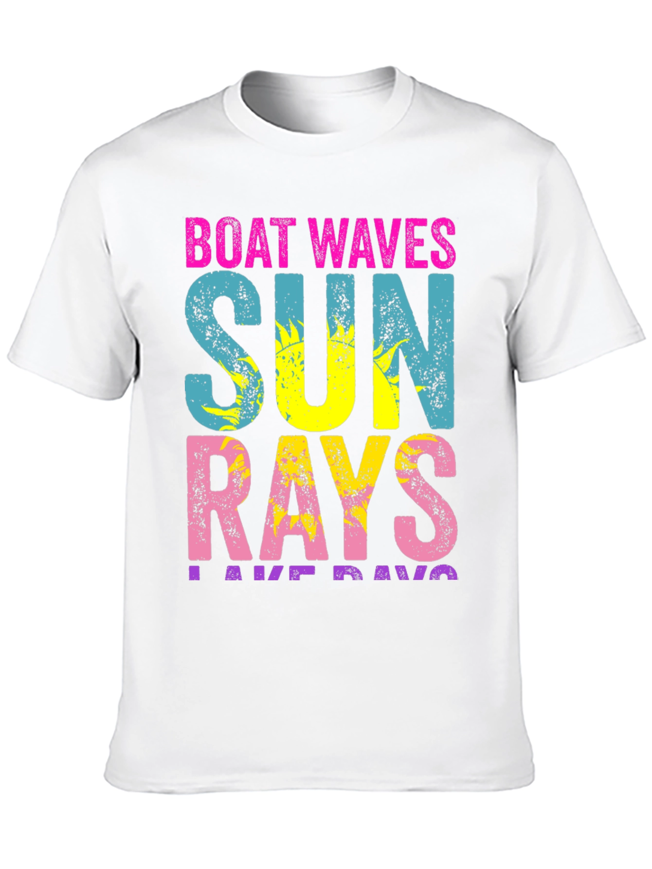 Black Boat Waves Sun Rays T-Shirt - Vibrant Summer Tee view 10