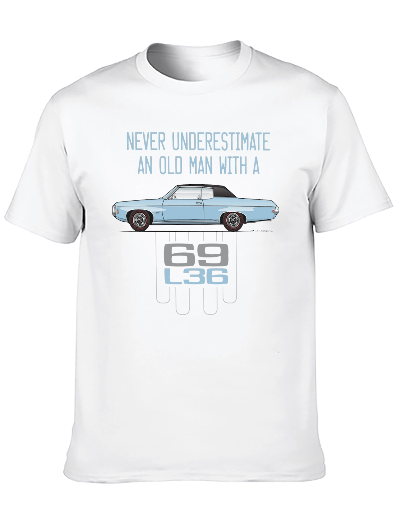 Black Old Man 69 L36 Car Graphic T-Shirt view 10