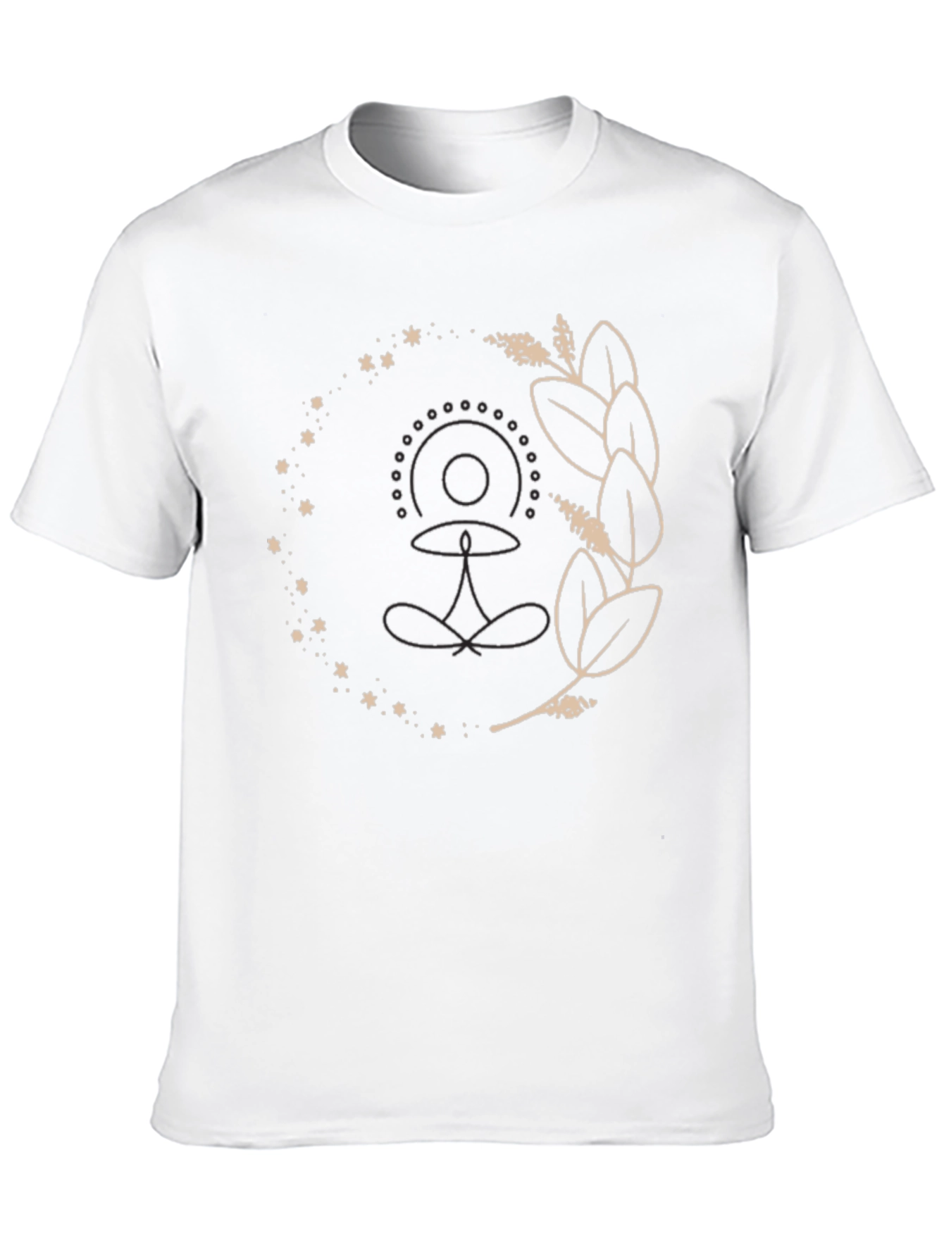 Black Yoga Lotus Starry T-Shirt - Relaxed Fit view 10
