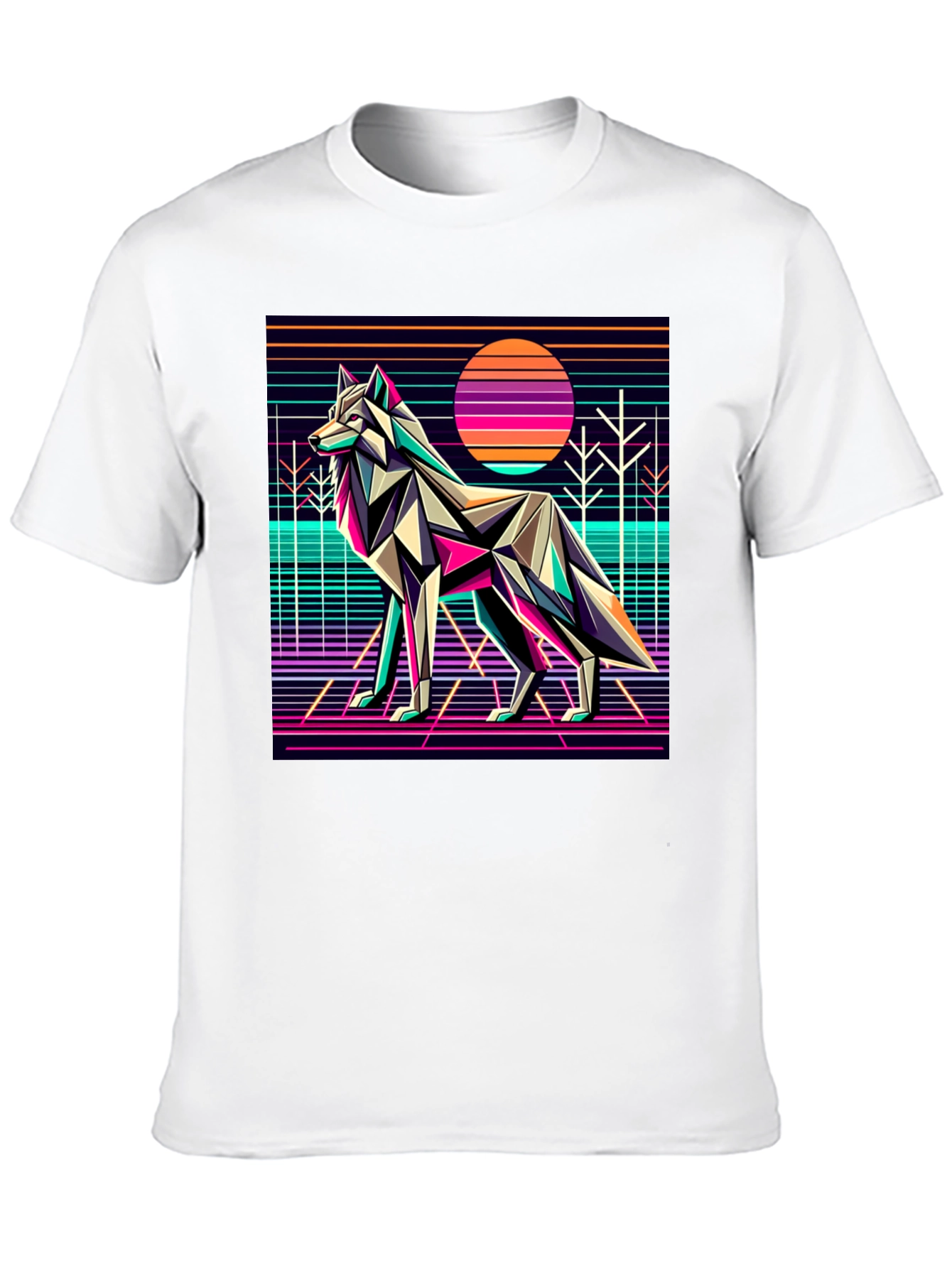 Black Retro Wolf Graphic Tee - 80s Style view 10