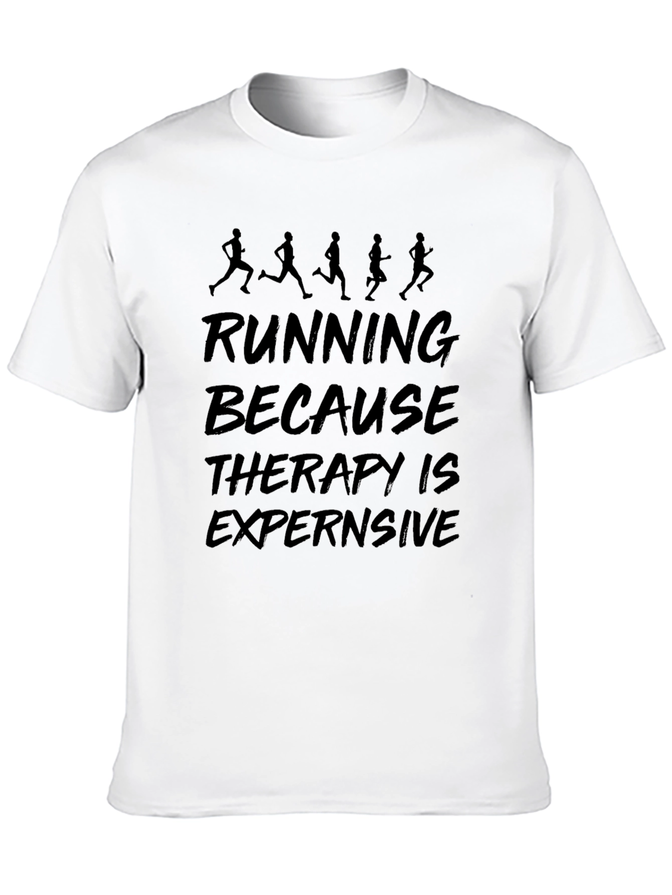 Black Running Therapy T-Shirt: Funny Exercise Tee view 10