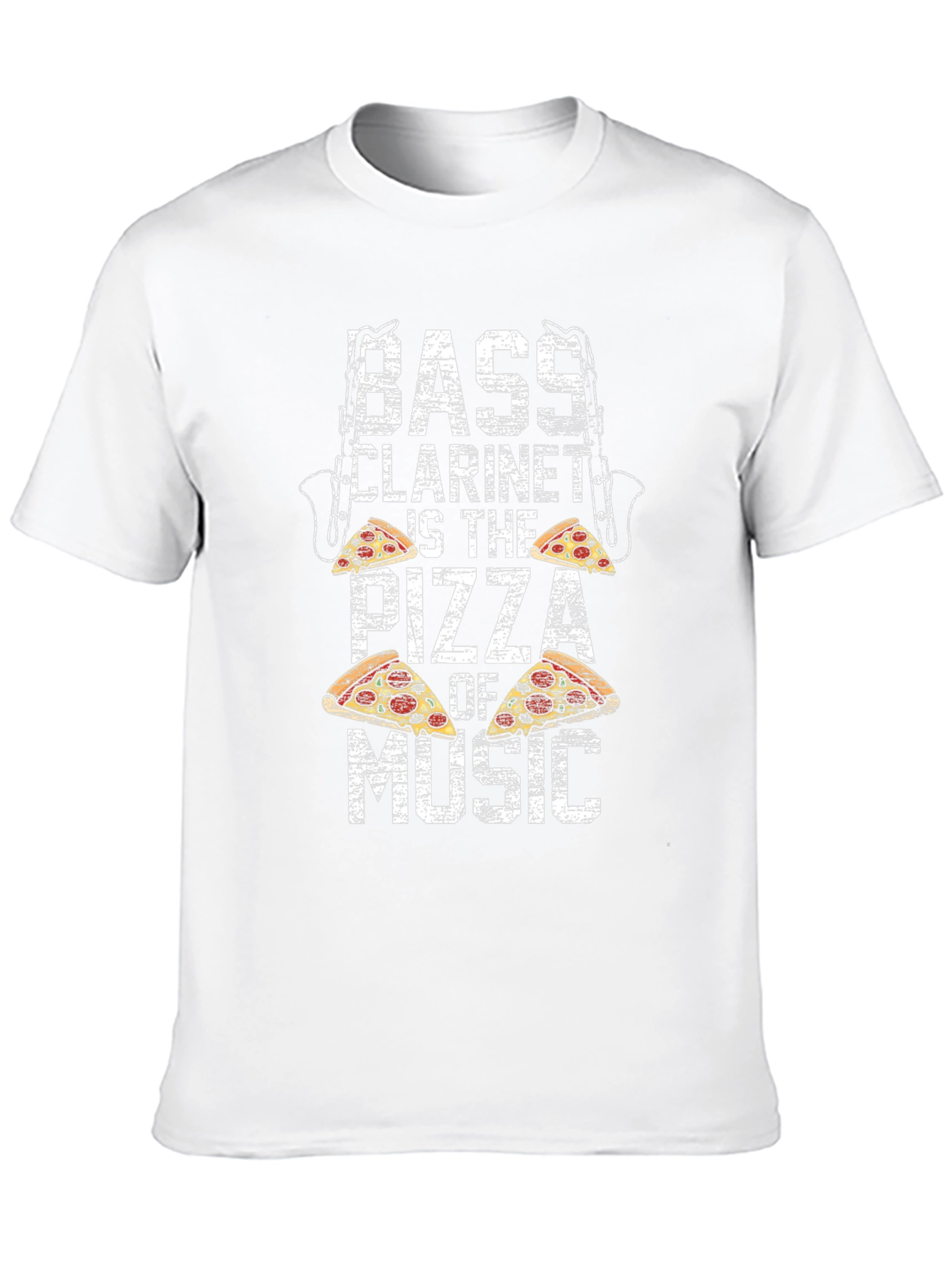 Black Bass Clarinet Pizza Music Black T-Shirt view 10
