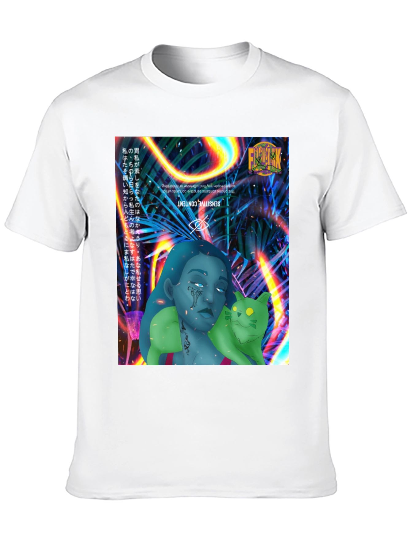 Black Graphic Print Tee - Edgy Streetwear view 10