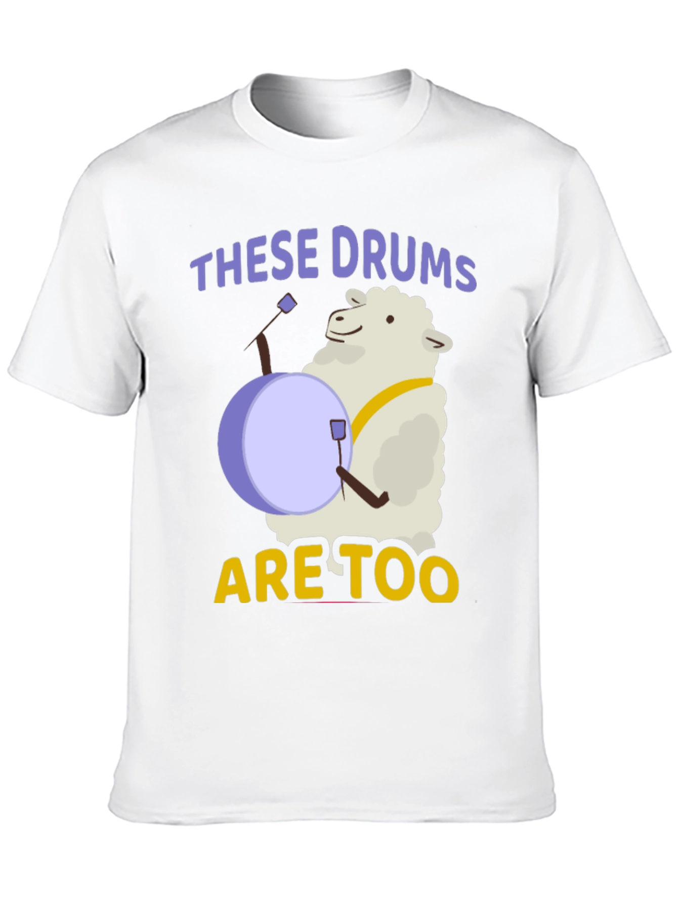 Black Funny Sheep Drummer T-Shirt - "These Drums are Too" view 10