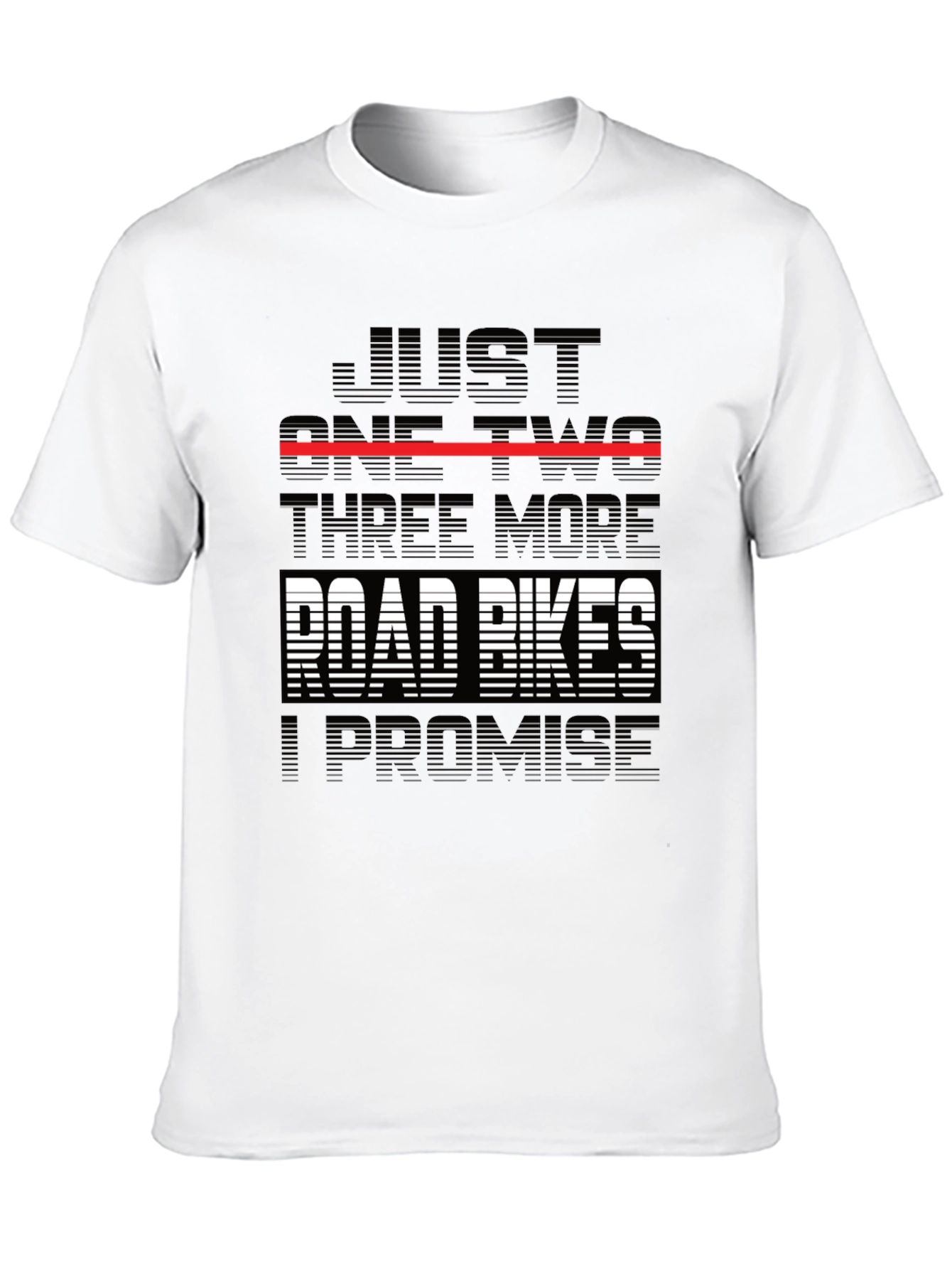 Black Funny Road Bike T-Shirt - "Just One Two Three More..." view 10