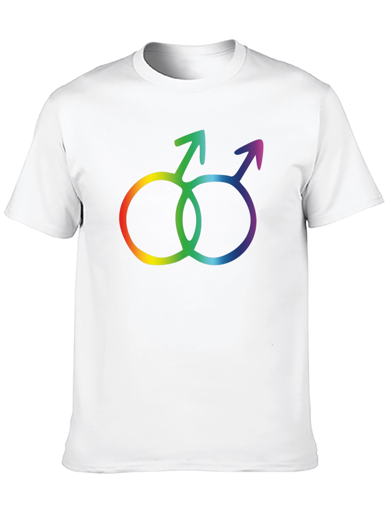 Black Rainbow Gay Pride Interlocking Mars Symbol Black T-Shirt view 10
