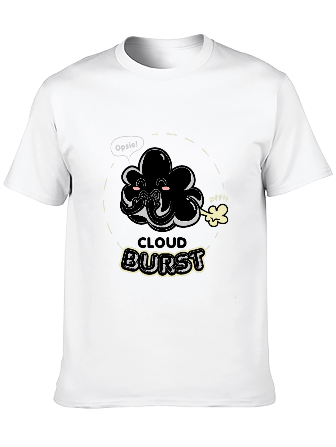 Black Cloud Burst Funny Graphic T-Shirt view 10