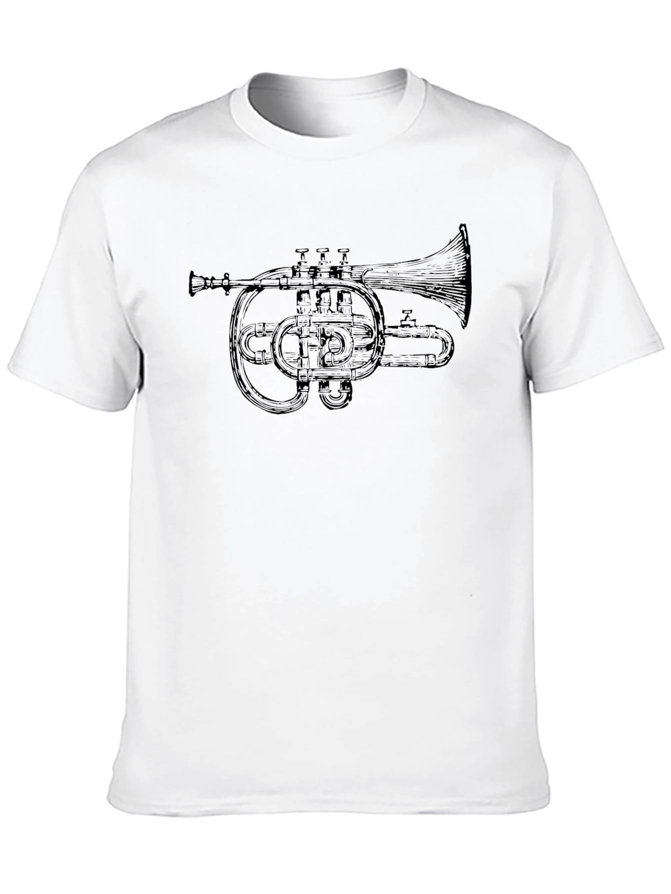 Black Vintage Cornet T-Shirt - Classic Music Design view 10