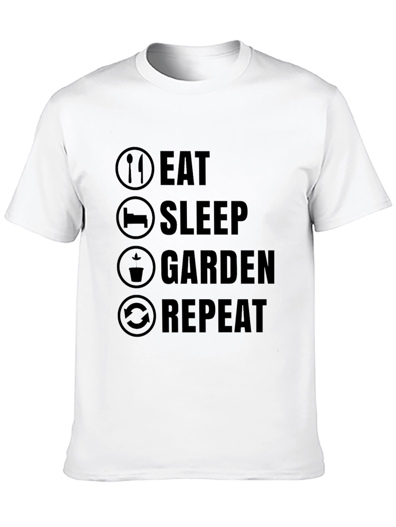 Black Eat Sleep Garden Repeat Graphic T-Shirt view 10