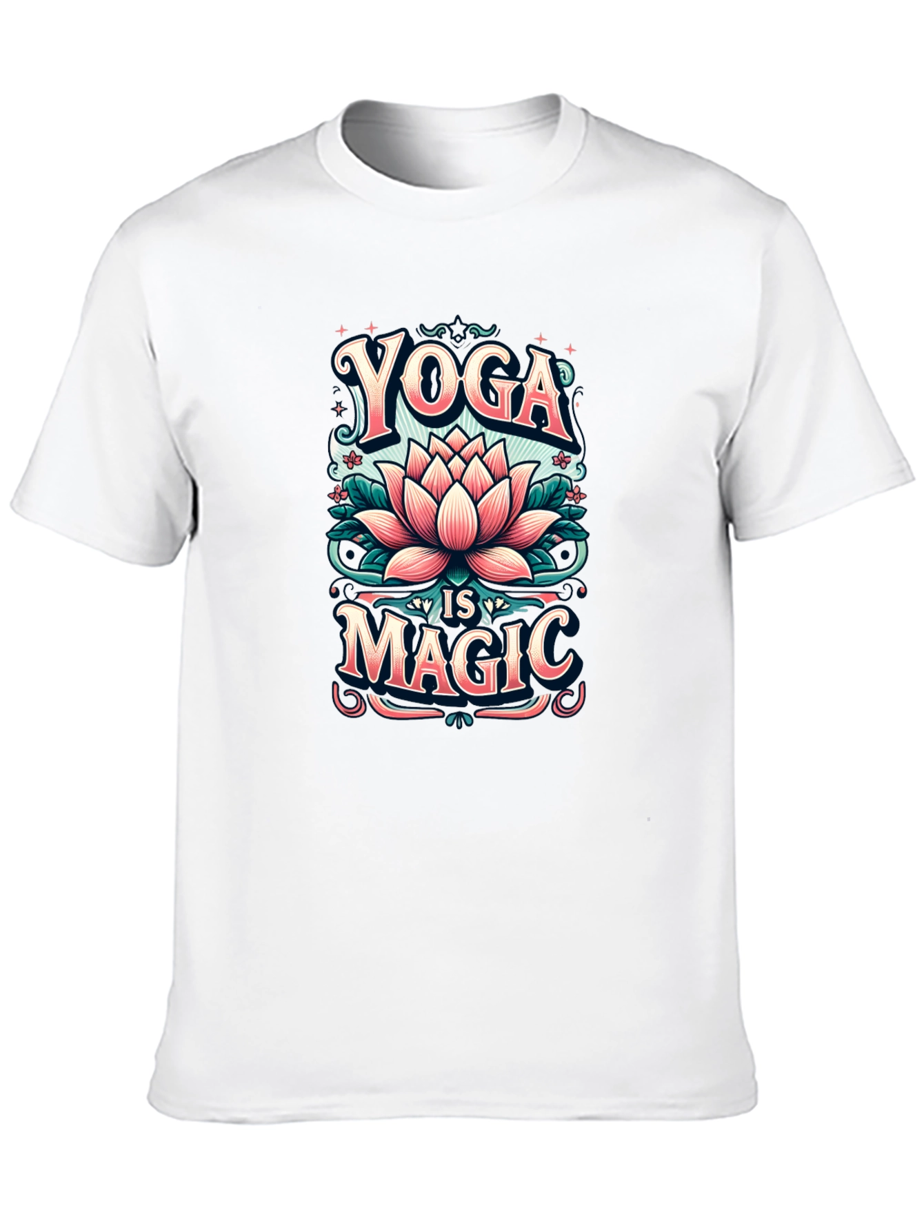 Black Yoga is Magic T-Shirt - Lotus Flower Design view 10