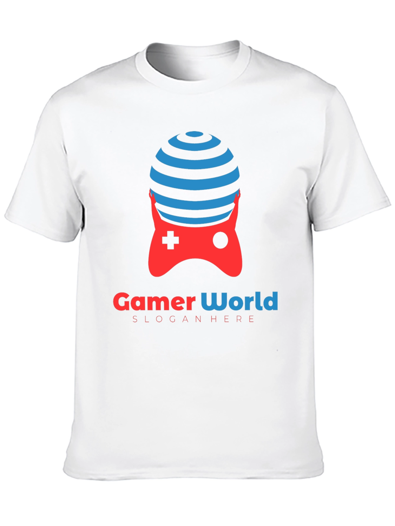 Black Gamer World Black T-Shirt | Unique Gaming Controller Design view 10