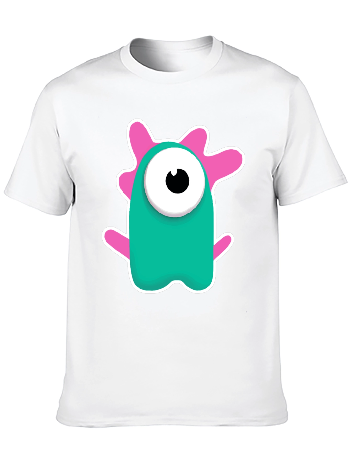 Black Cute Monster Graphic Tee - Black Cotton Blend Shirt view 10