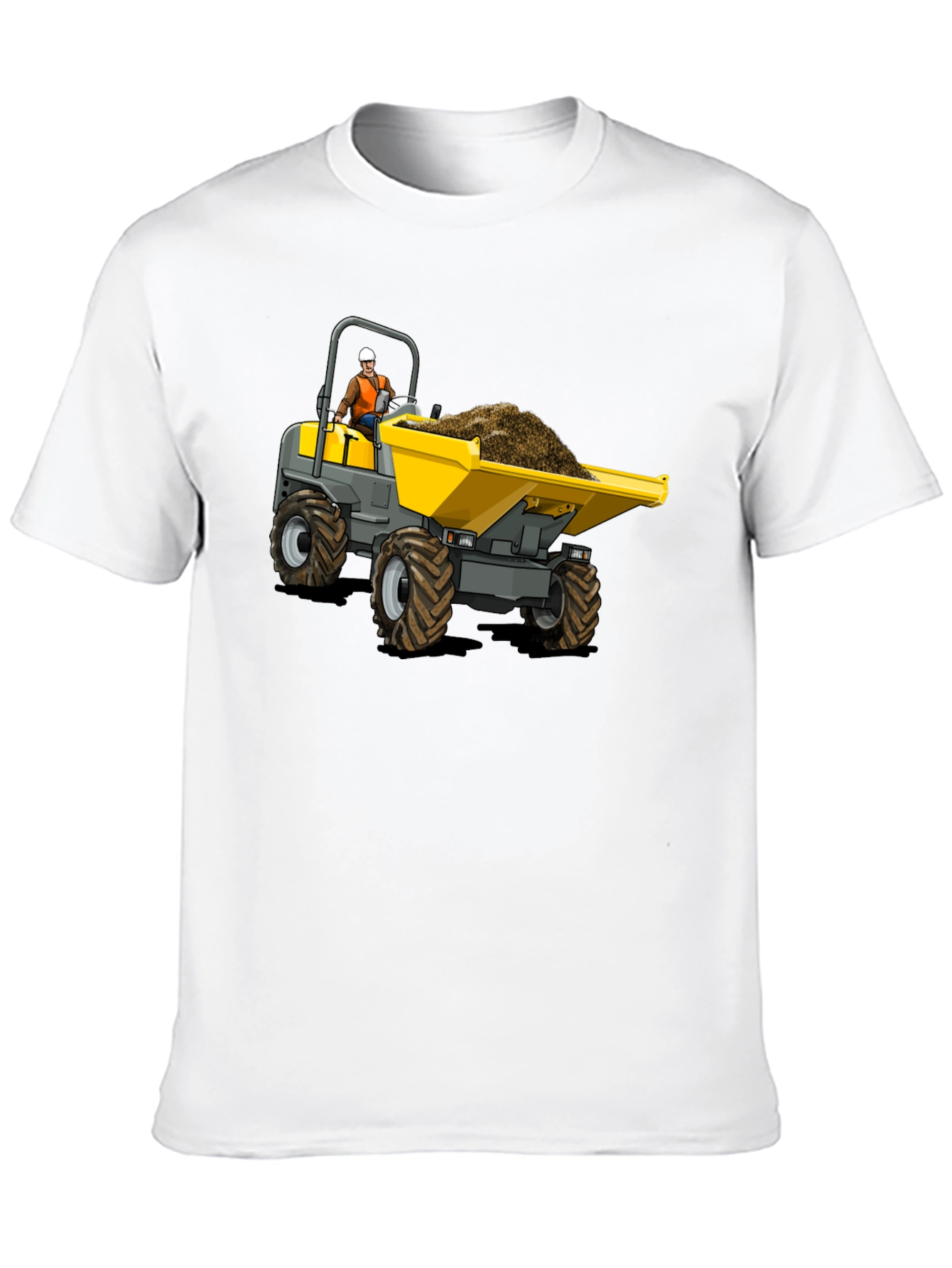 Black Construction Dumper Truck Graphic Tee view 10