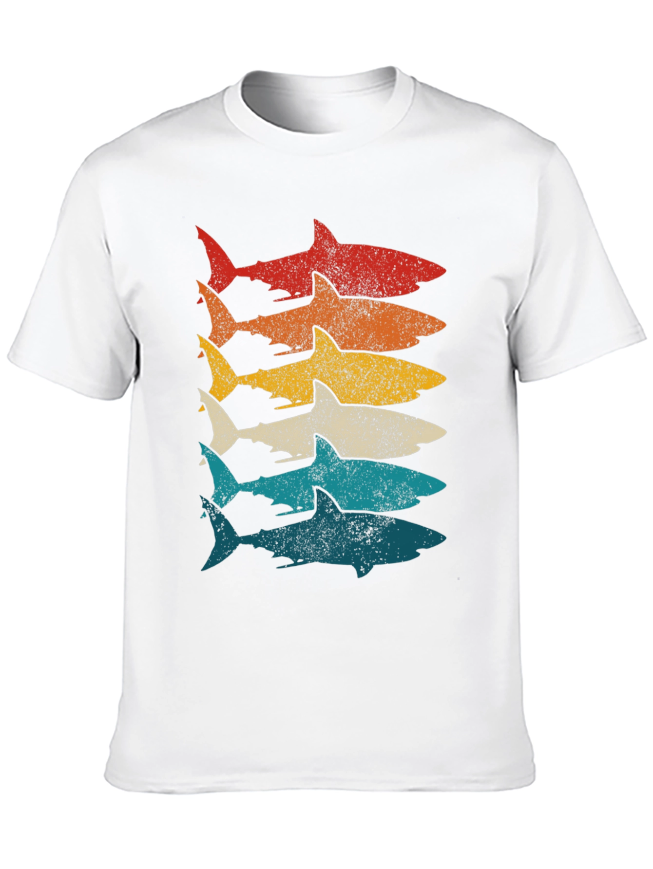 Black Retro Shark Stack Graphic Tee view 10