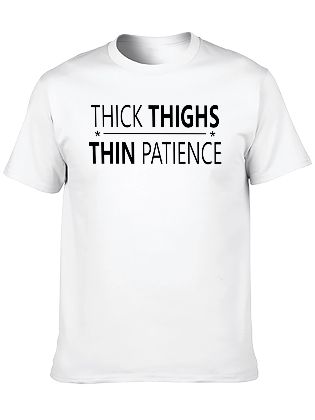 Black Thick Thighs Thin Patience Graphic Tee - Trendy Unisex T-Shirt view 10