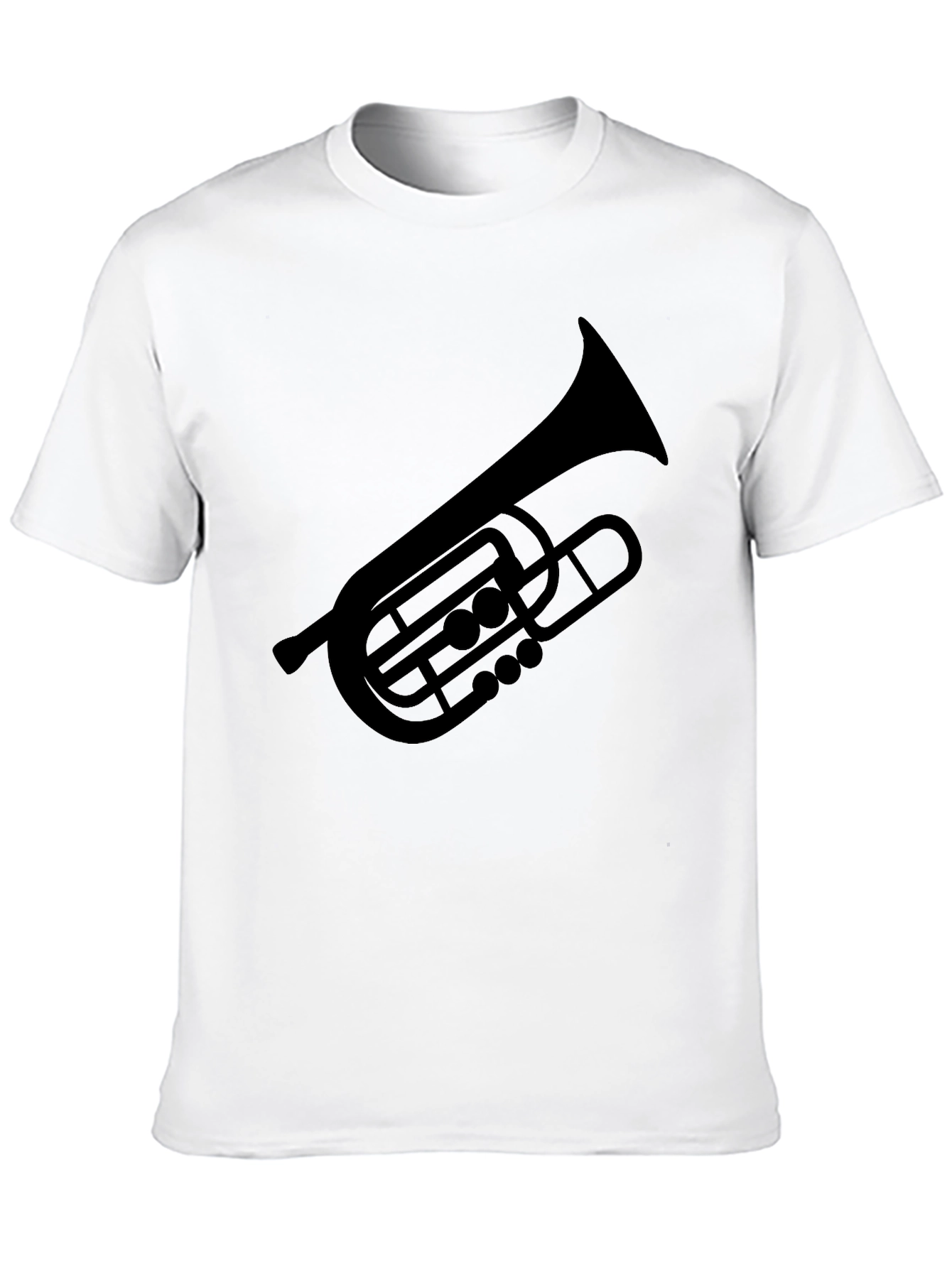 Black Tuba Graphic Tee - Black Cotton Musician Shirt view 10