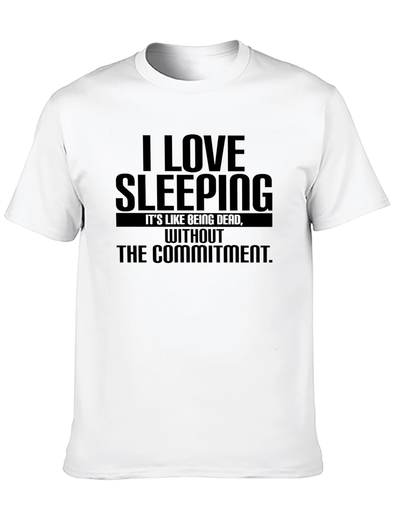 Black I Love Sleeping Funny Graphic T-Shirt view 10
