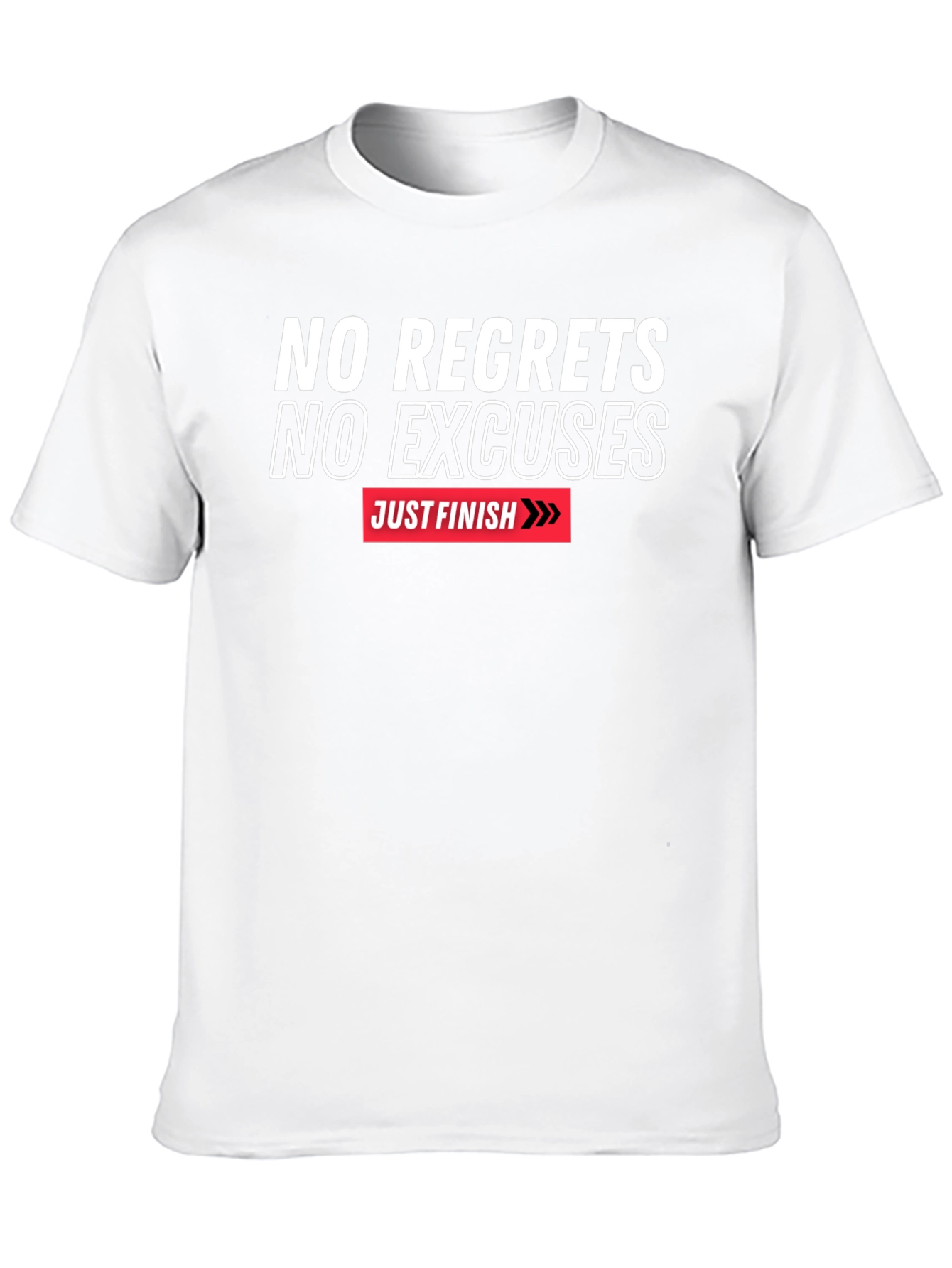 Black Motivational T-Shirt - No Regrets No Excuses view 10