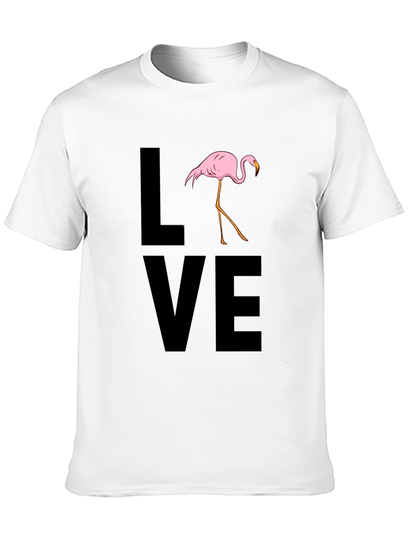 Black Flamingo LOVE Graphic T-Shirt - Black Casual Tee view 10