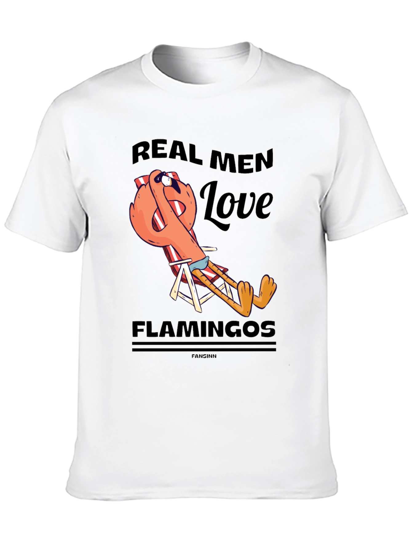 Black Real Men Love Flamingos T-Shirt view 10