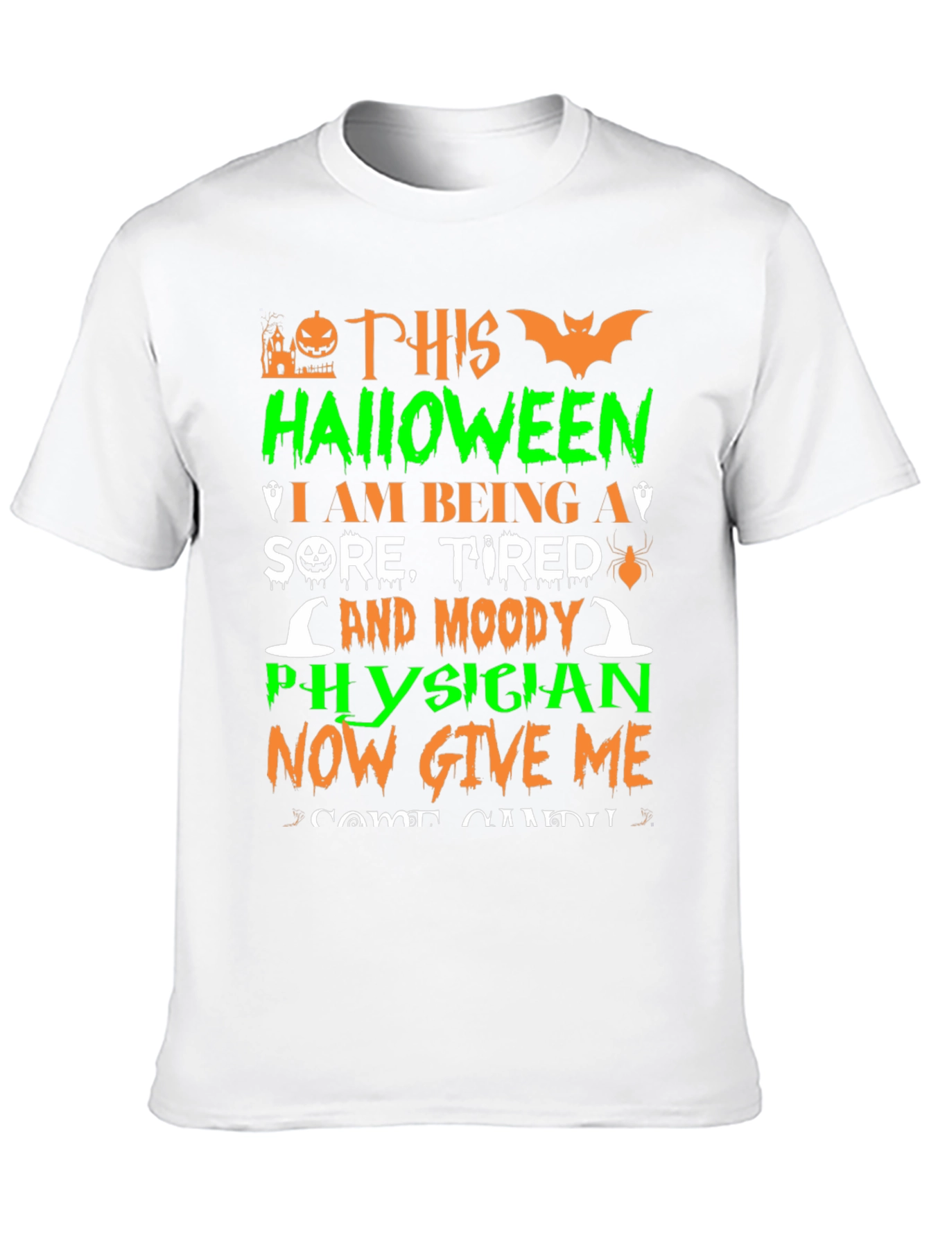 Black Halloween Physician T-Shirt: Sore, Tired & Moody view 10