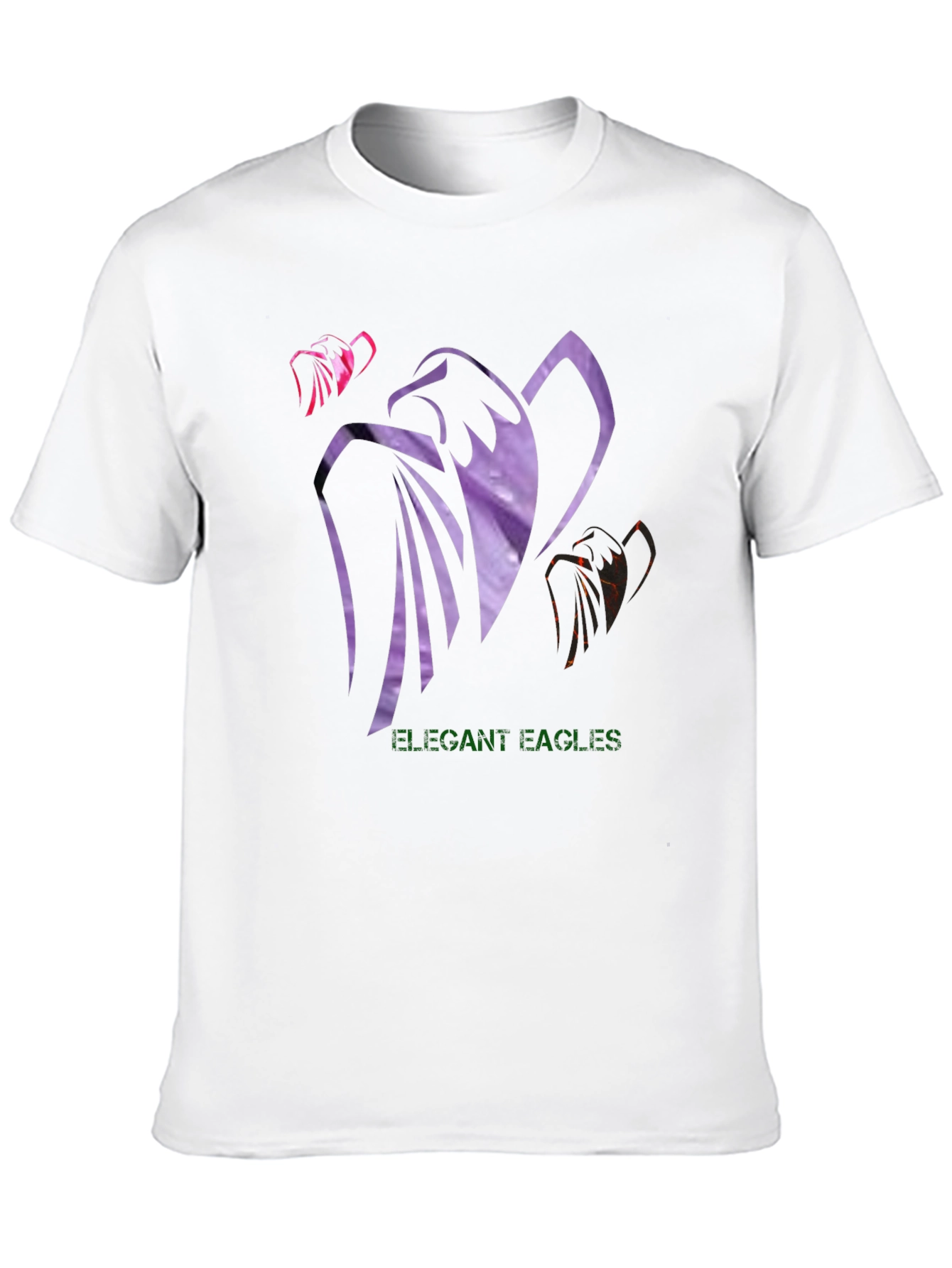 Black Elegant Eagles Graphic Tee - Black Cotton Blend Shirt view 10