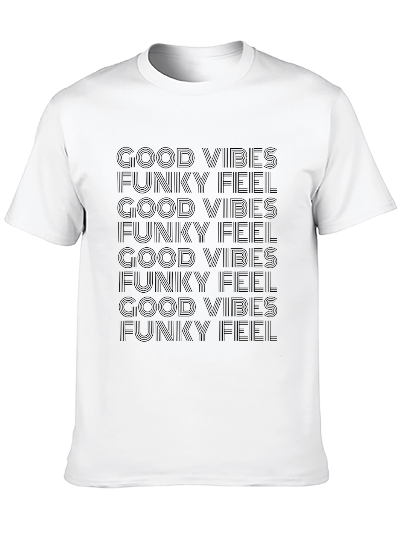 Black Good Vibes Funky Feel Black T-Shirt view 10