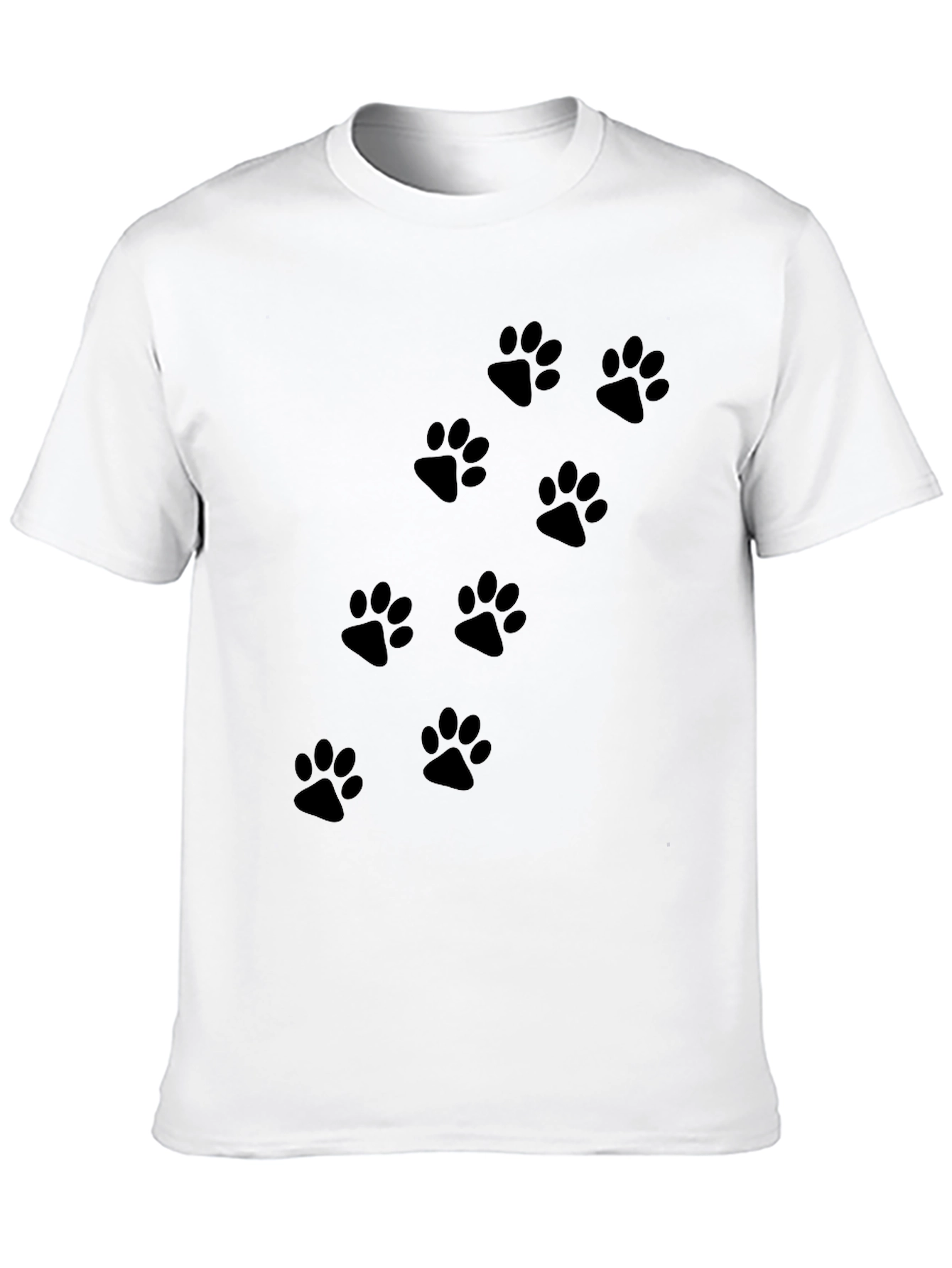 Black Black Paw Print Crew Neck T-Shirt view 10