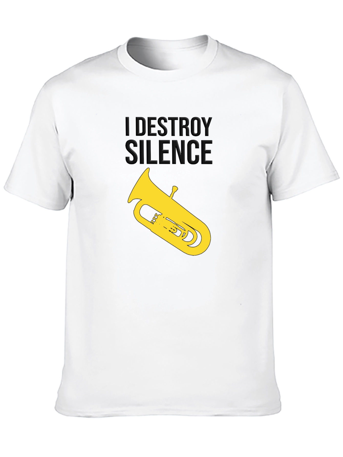 Black I Destroy Silence Tuba Graphic Tee view 10