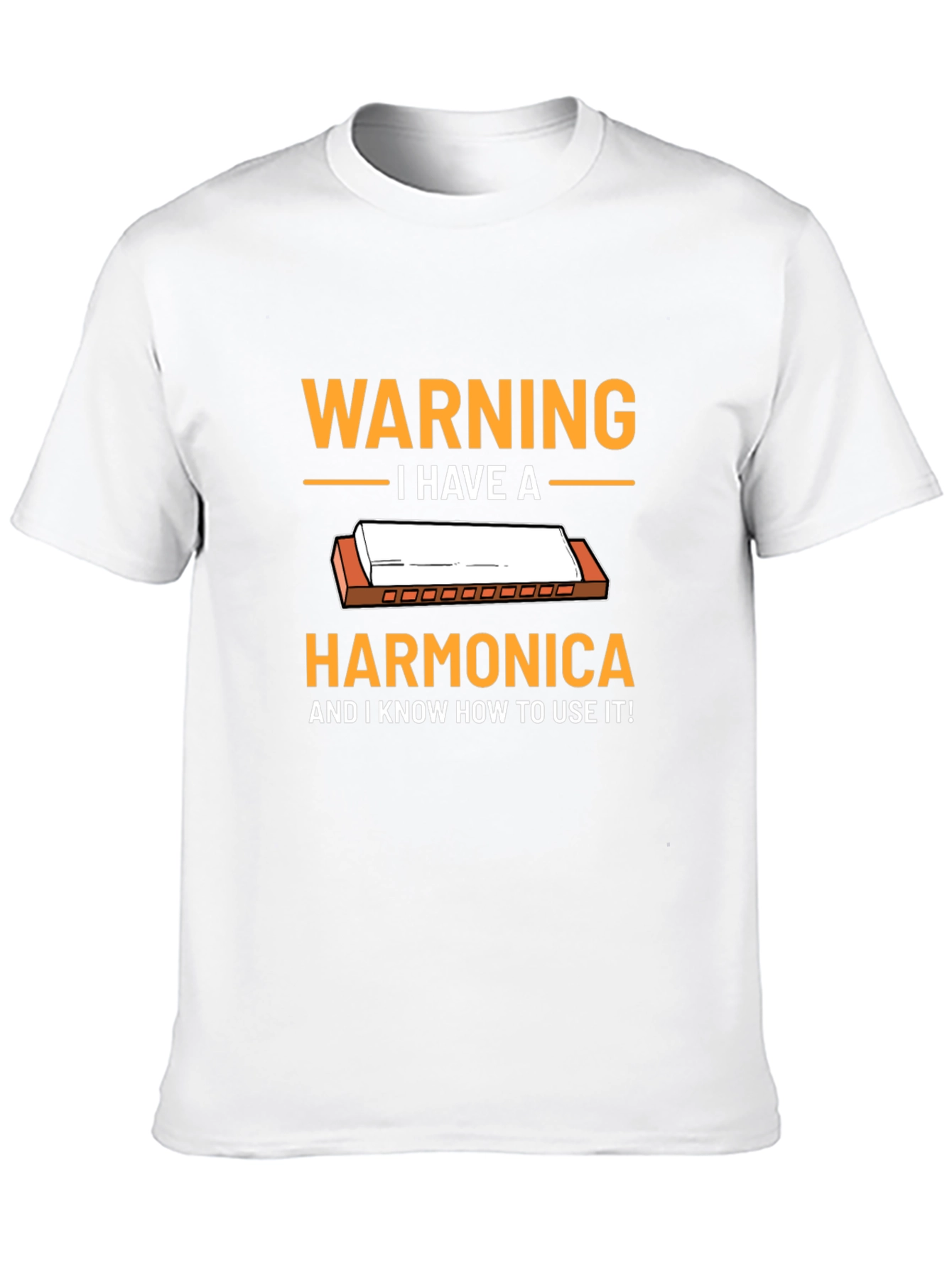 Black Warning: I Have a Harmonica T-Shirt - Musician Tee view 10